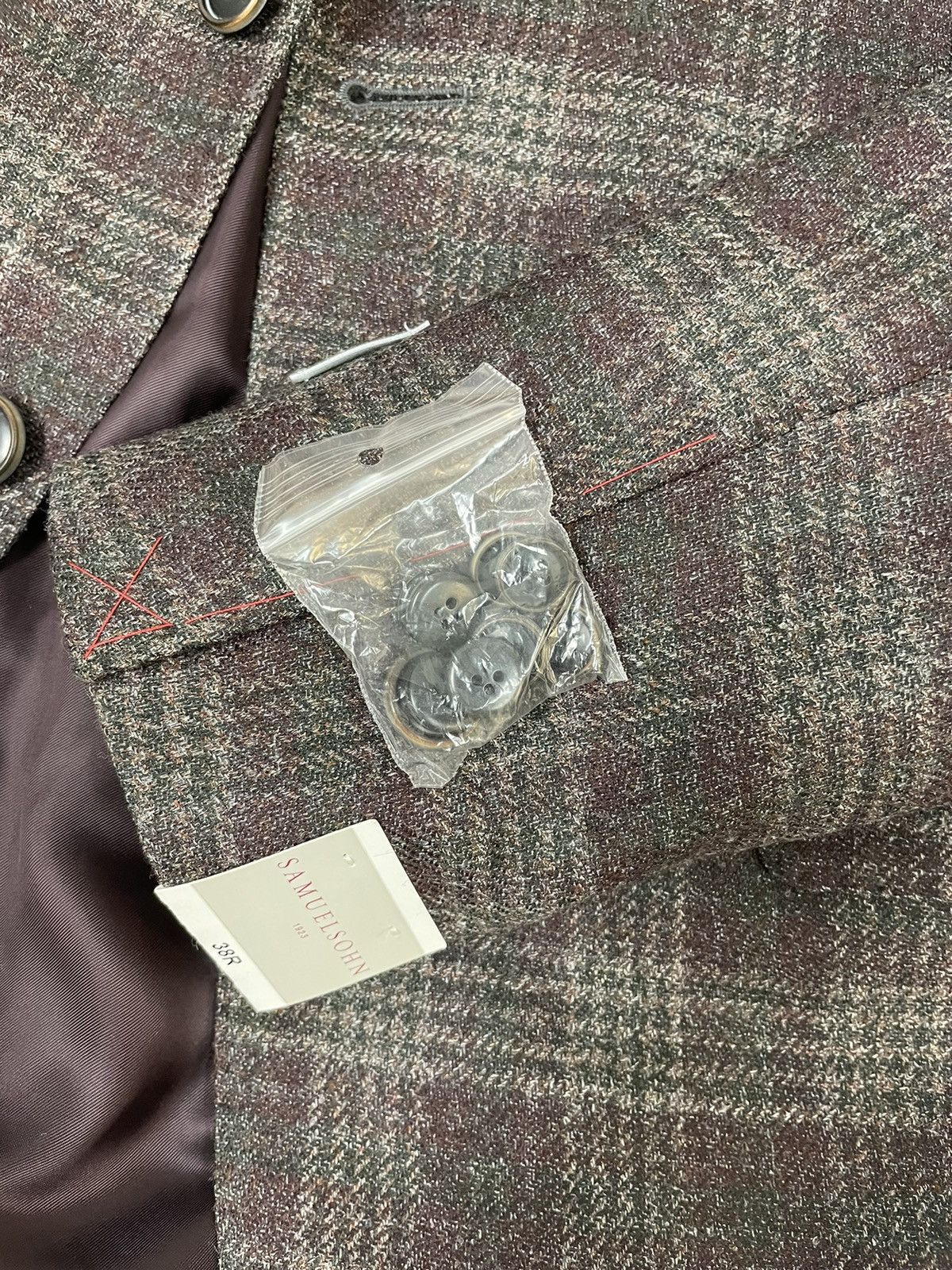 Samuelsohn Pure Wool Tweed Plaid BENNET Jacket Size 38R - 10 Thumbnail