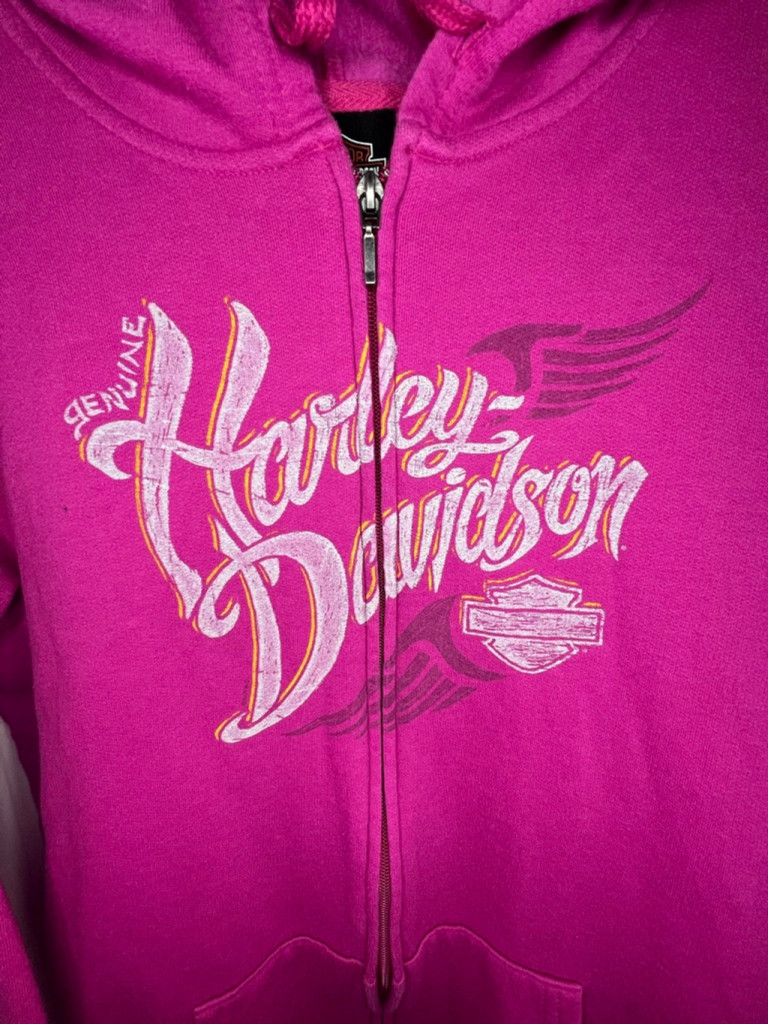 Harley Davidson Harley Davidson Pink Graphic Casper Wyoming Zip Up Hoodie Size XL / US 12-14 / IT 48-50 - 2 Thumbnail