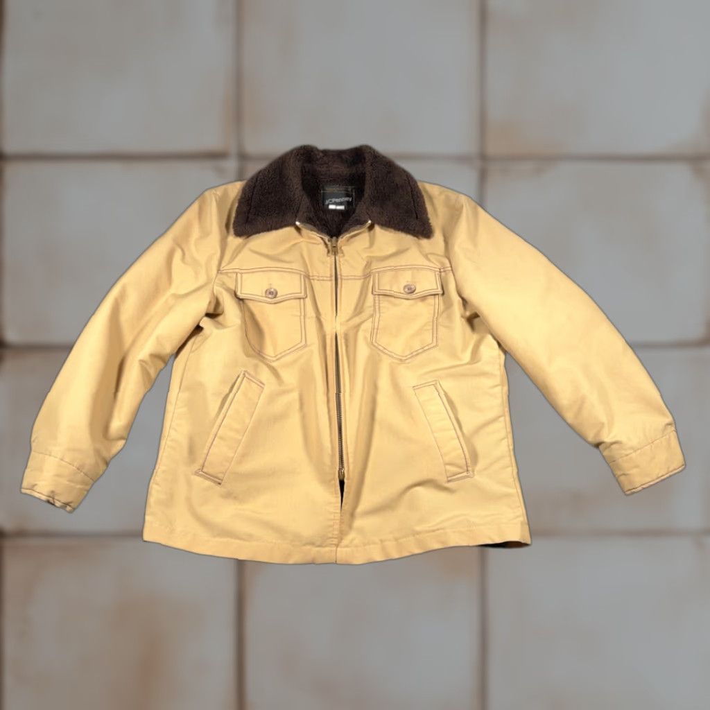 Vintage VINTAGE J. C. Penney Jacket Adult 42 Brown Canvas Sherpa Chore Western 70s Mens Size US L / EU 52-54 / 3 - 1 Thumbnail