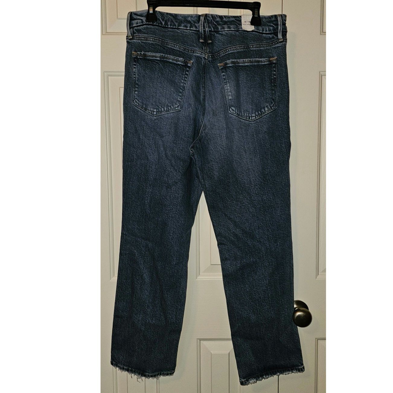 Anthropologie New Good American Good Legs Mid-Rise Straight Jeans SZ 14/32 Size 36" / US 14 / IT 50 - 6 Thumbnail