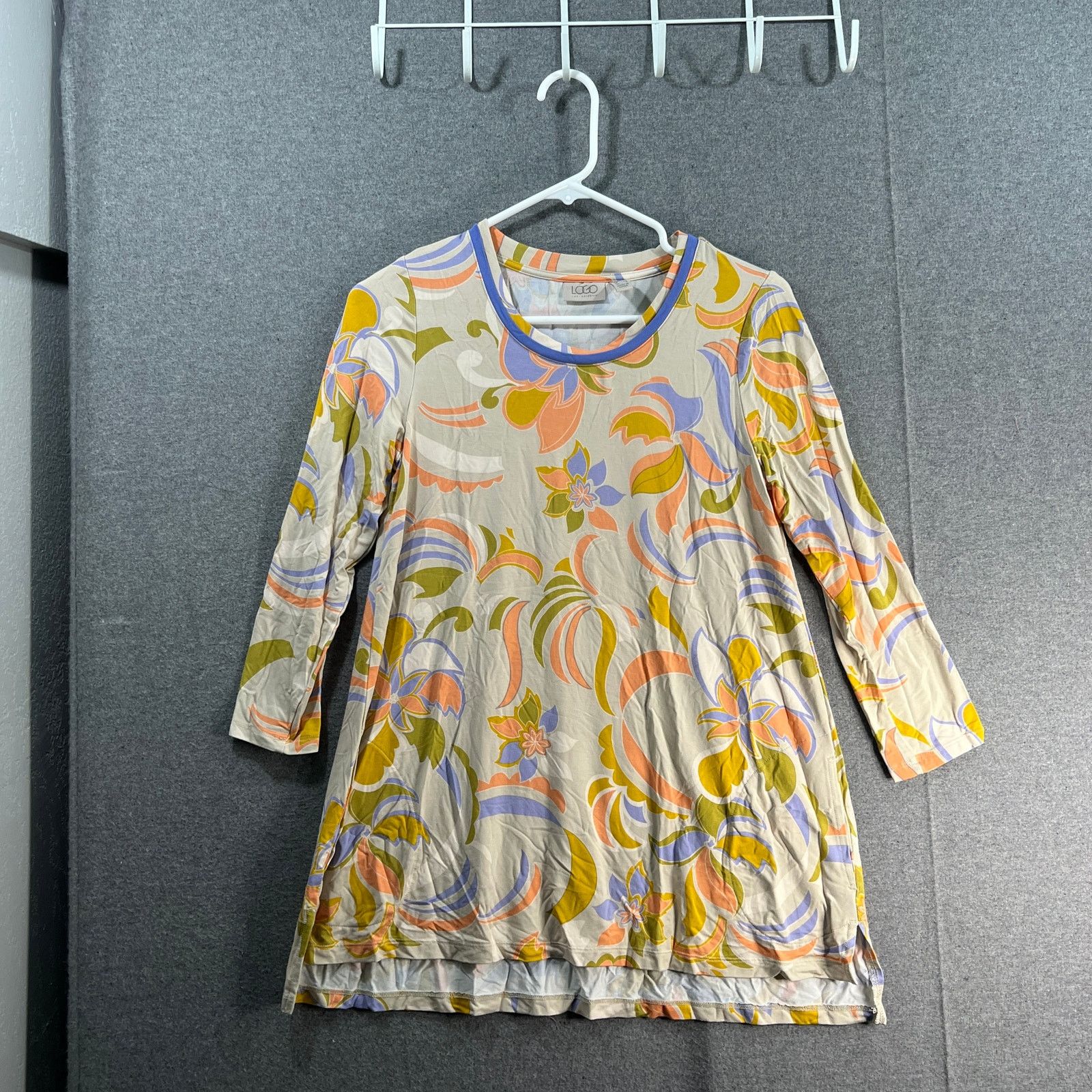 Other LOGO by Lori Goldstein Rayon Printed 3/4 Sleeve Top Size XXS / US 00 / IT 34 - 1 Thumbnail