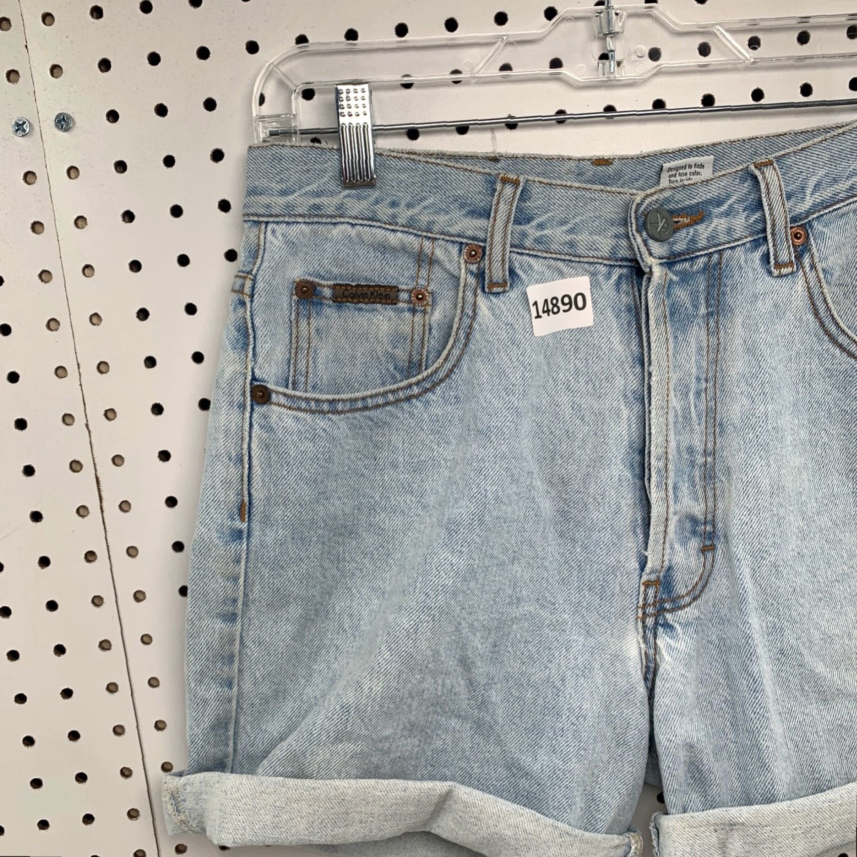 Calvin Klein Vintage Calvin Klein CK Women's Denim Shorts Sz 30 Light Wash USA Made 90s Biker Style Size 30" / US 8 / IT 44 - 4 Thumbnail