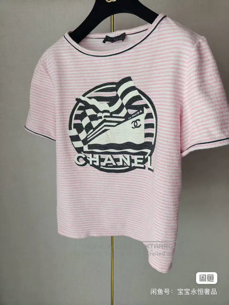 Other Chanel Pink striped short sleeves Size XS / US 0-2 / IT 36-38 - 1 Thumbnail