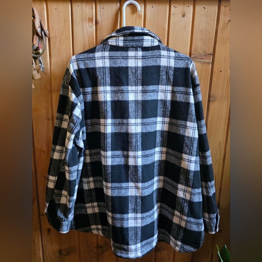 Members Only Plaid Black and White Women's Shacket Size M / US 6-8 / IT 42-44 - 4 Thumbnail