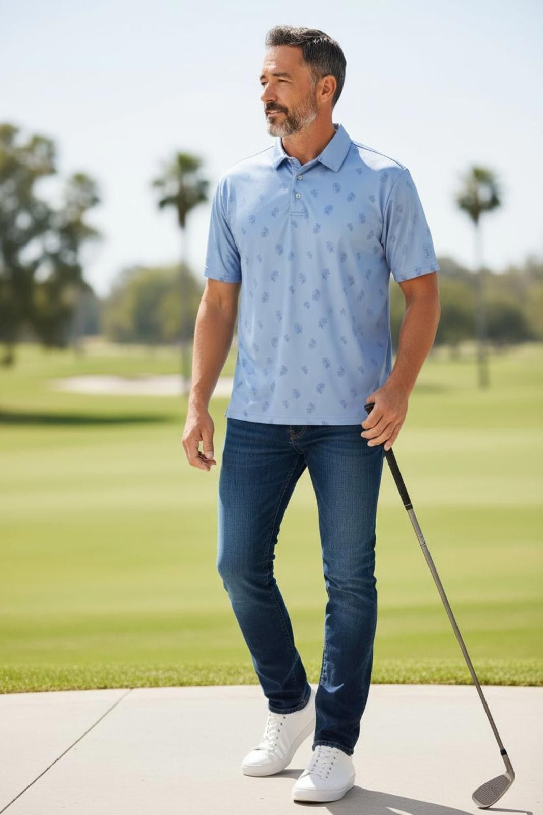 PGA Tour PGA Tour Men's Light Blue Short Sleeve Polo Shirt Size US L / EU 52-54 / 3 - 1 Thumbnail