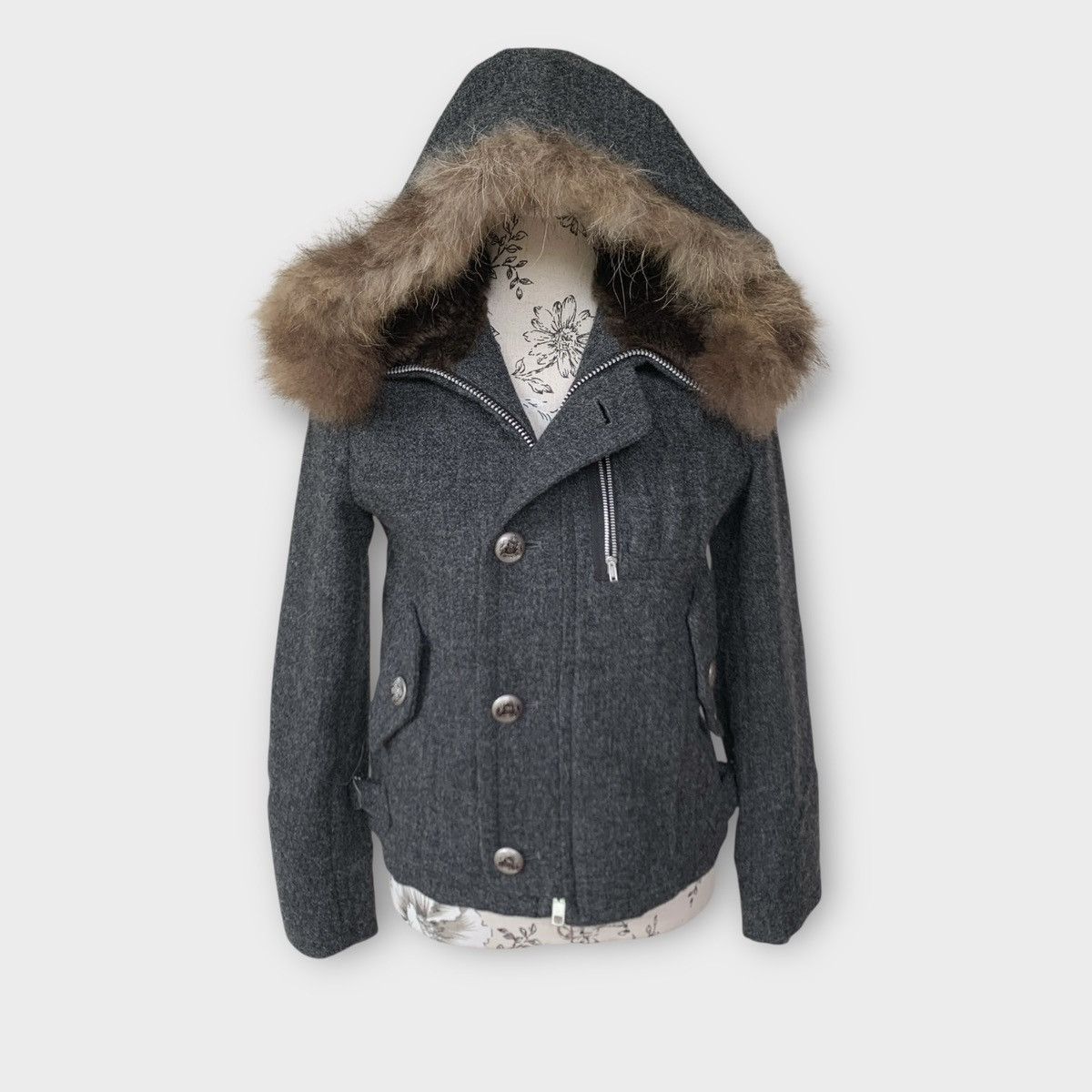 Issey Miyake ISSEY MIYAKE SUNAOKUWAHARA FUR WOOL HOODIE JACKET CROPPED Size S / US 4 / IT 40 - 1 Thumbnail