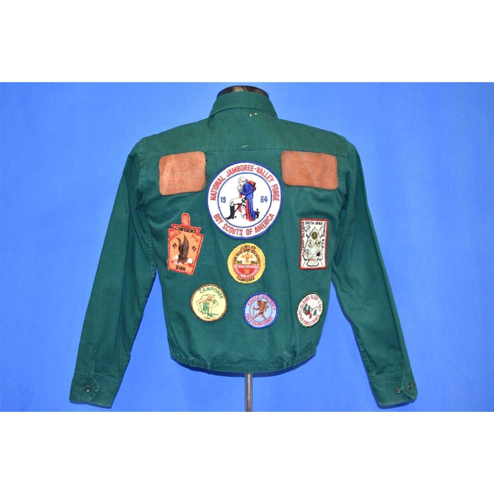 Image of Vintage VTG 60S Boy Scouts Of America Patches National Jamboree Council Jacket Small S in White