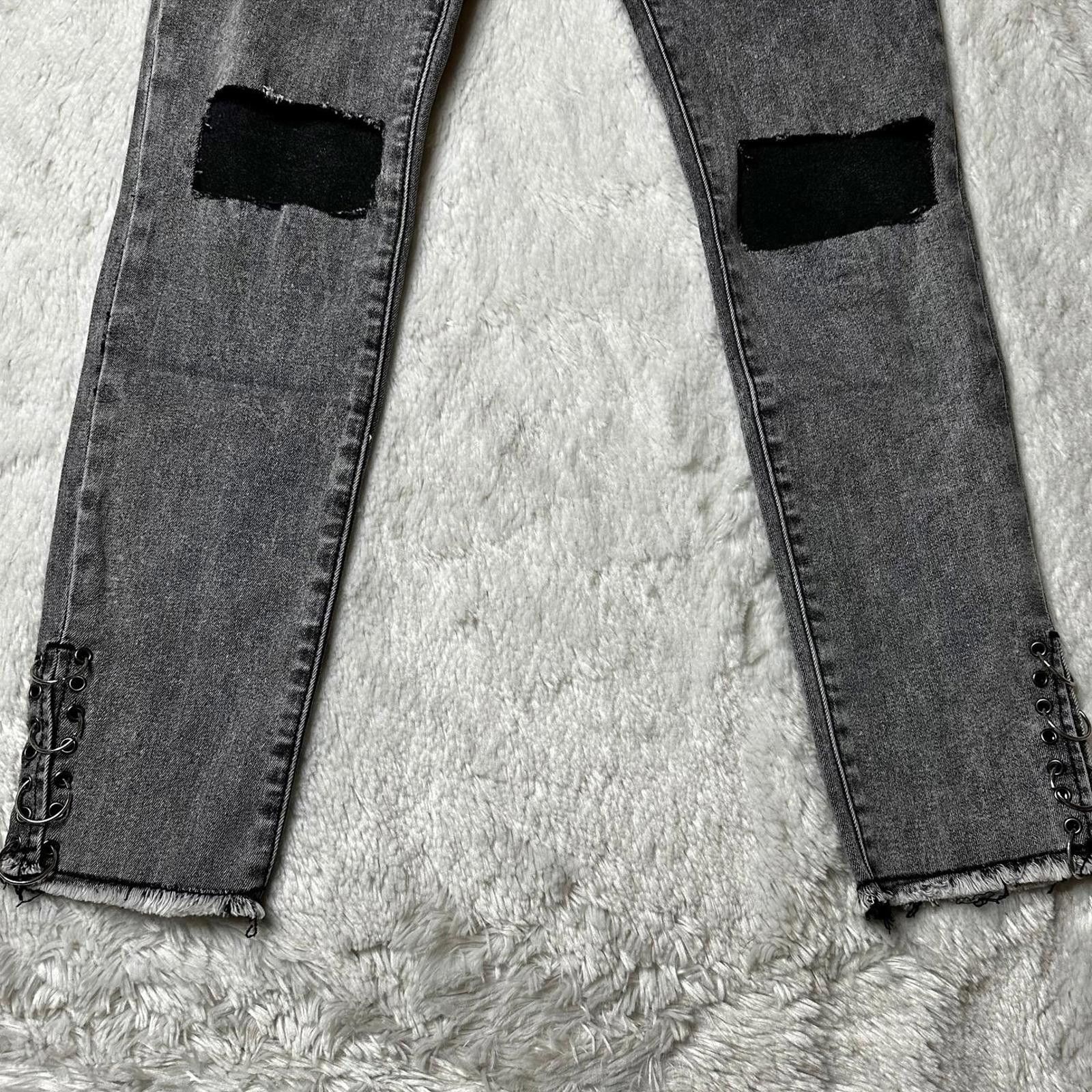 Designer NWOT POL Grey Ripped Skinny Ankle Jeans Women’s S Size 28" / US 6 / IT 42 - 4 Thumbnail