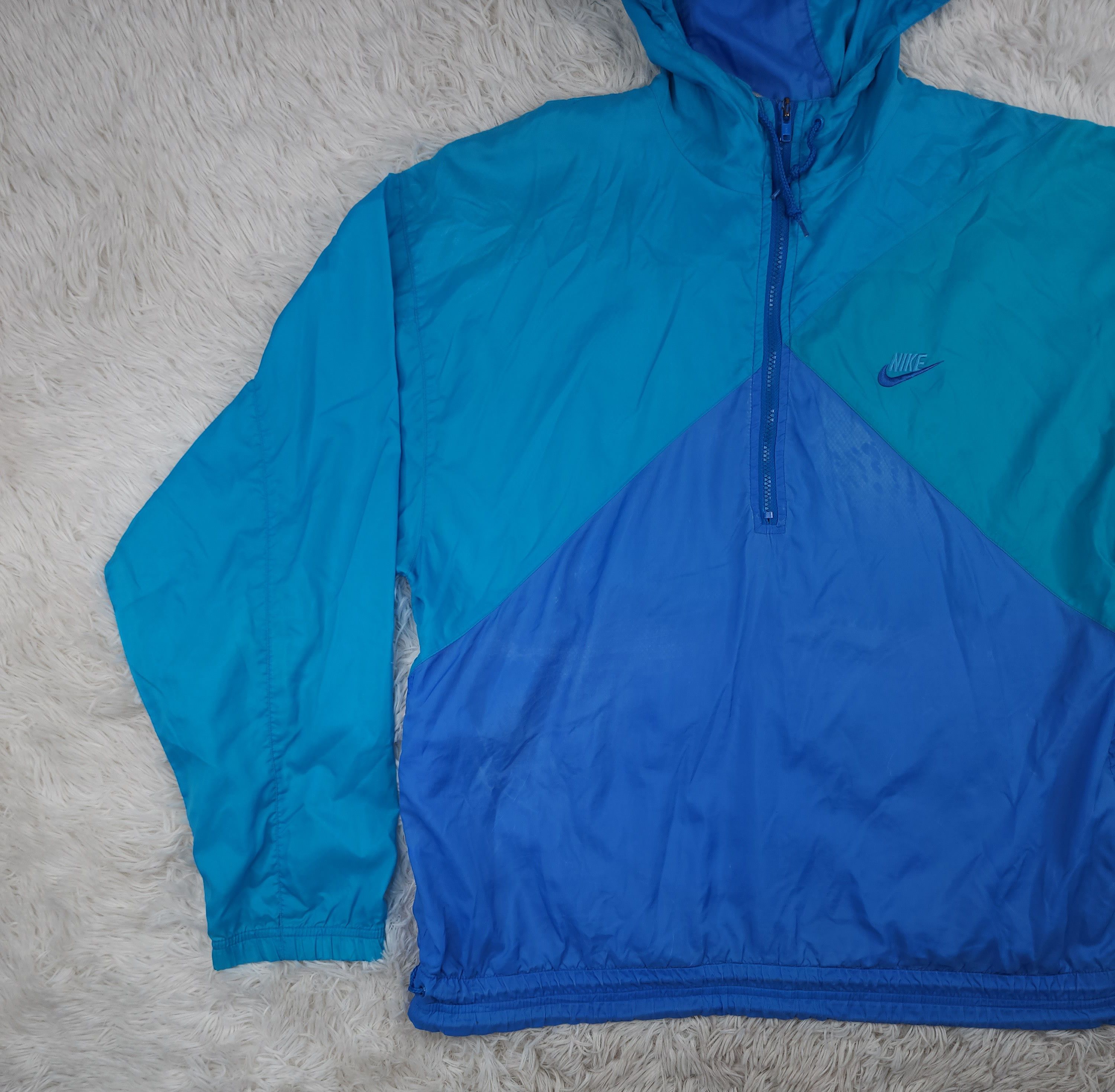 Nike Vintage Nike 1/4 zip windbreaker hoodied jacket Size US M / EU 48-50 / 2 - 3 Thumbnail
