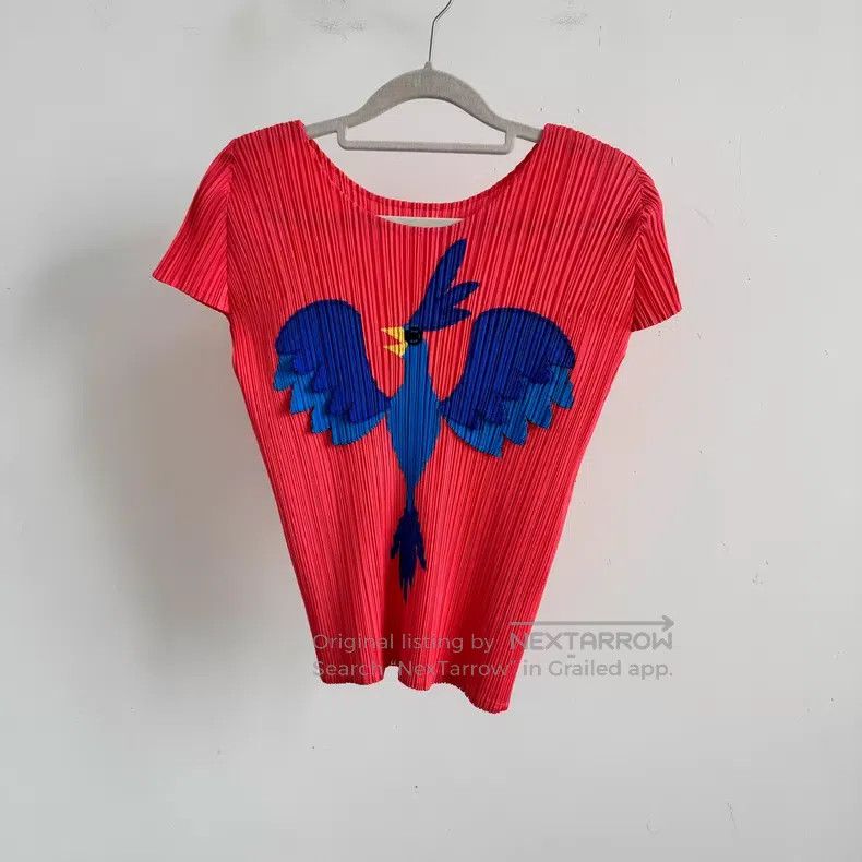 Issey Miyake Issey Miyake Red Short Sleeve Size L / US 10 / IT 46 - 1 Thumbnail