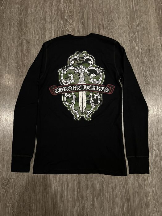 Chrome Hearts Chrome Hearts Black Camo Dagger Vine Thermal Long Sleeve ...