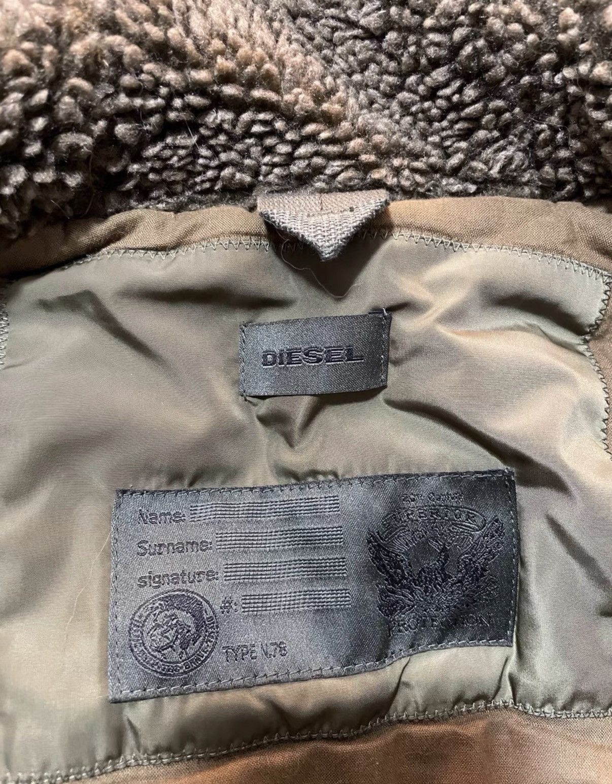 Diesel Diesel Blue Fur Collar Military Coat Size US L / EU 52-54 / 3 - 3 Thumbnail
