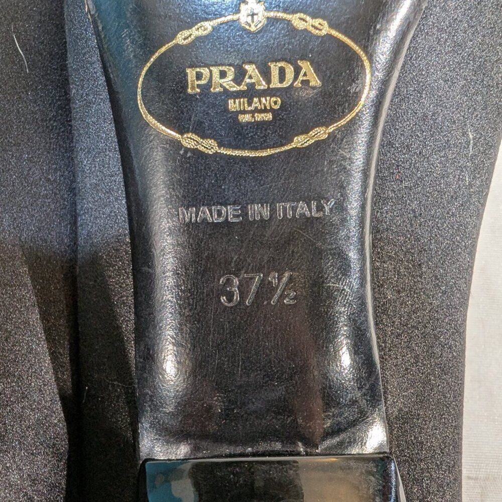 Prada Prada Women's US 7.5 Black Suede Leather Round Toe Slip-On Size US 7.5 / IT 37.5 - 9 Thumbnail