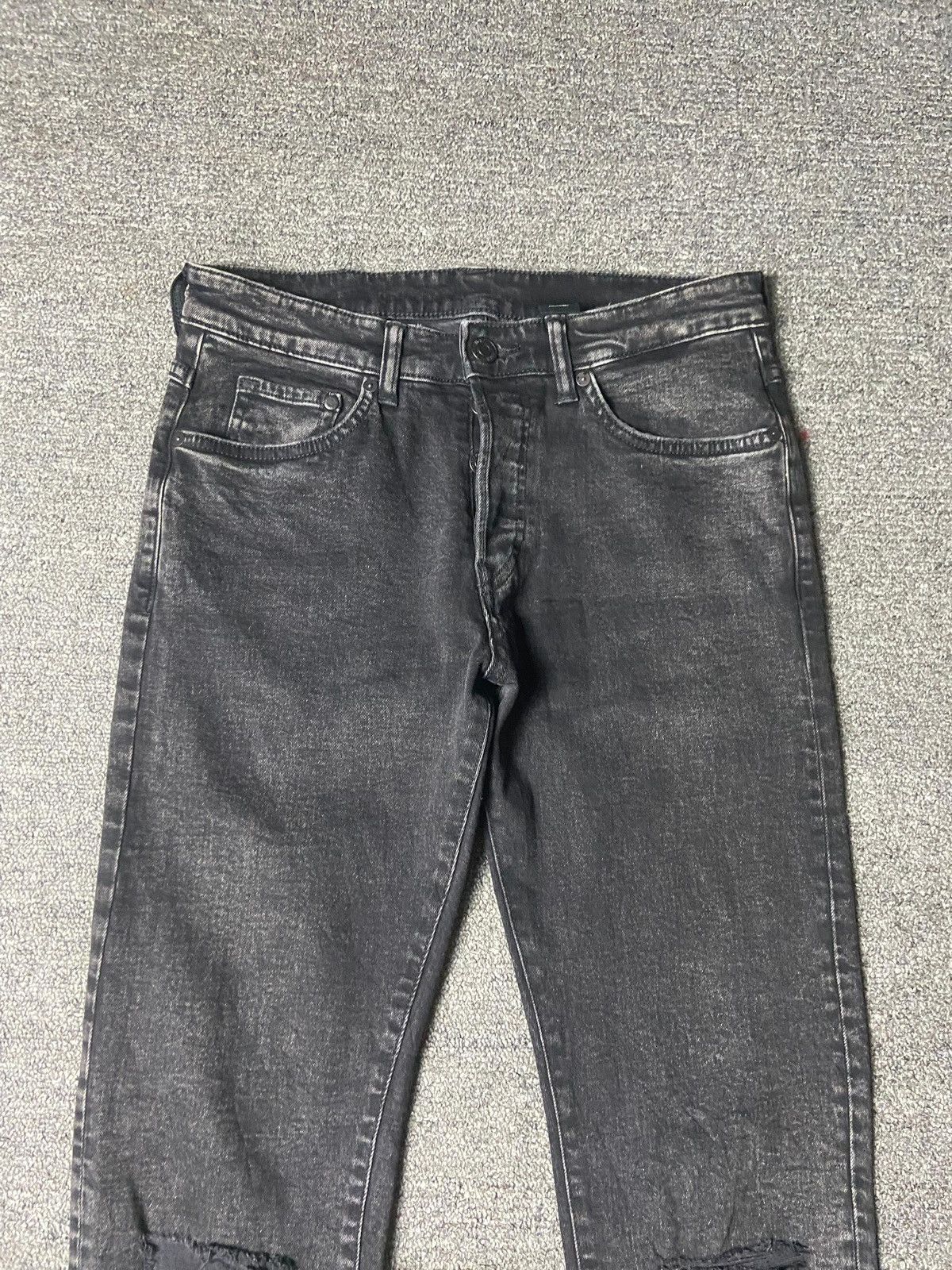 Japanese Brand &Denim Acid Black Distressed Skinny Jeans (165) Size US 30 / EU 46 - 8 Thumbnail