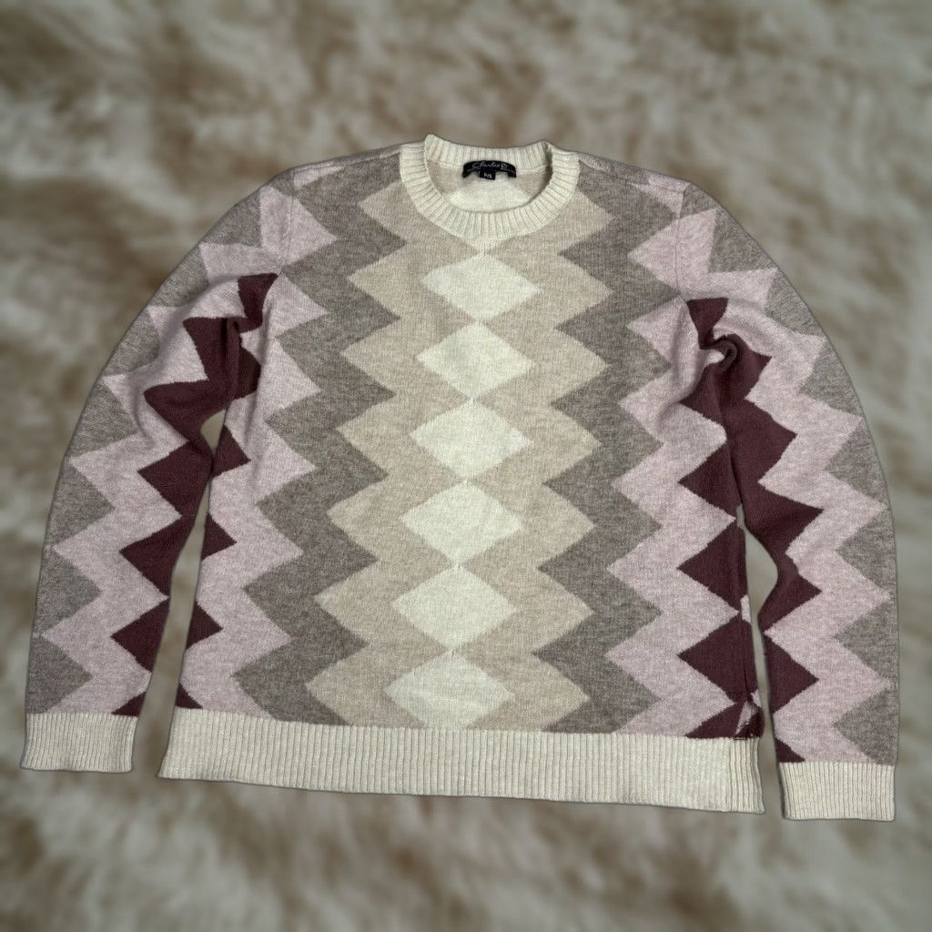 Vintage Charlie B Women's Beige Knit Crew Neck Sweater Size S Stretch Rayon Nylon Polyester Pullover Blouse Knitwear Pullover" Size S / US 4 / IT 40 - 1 Thumbnail