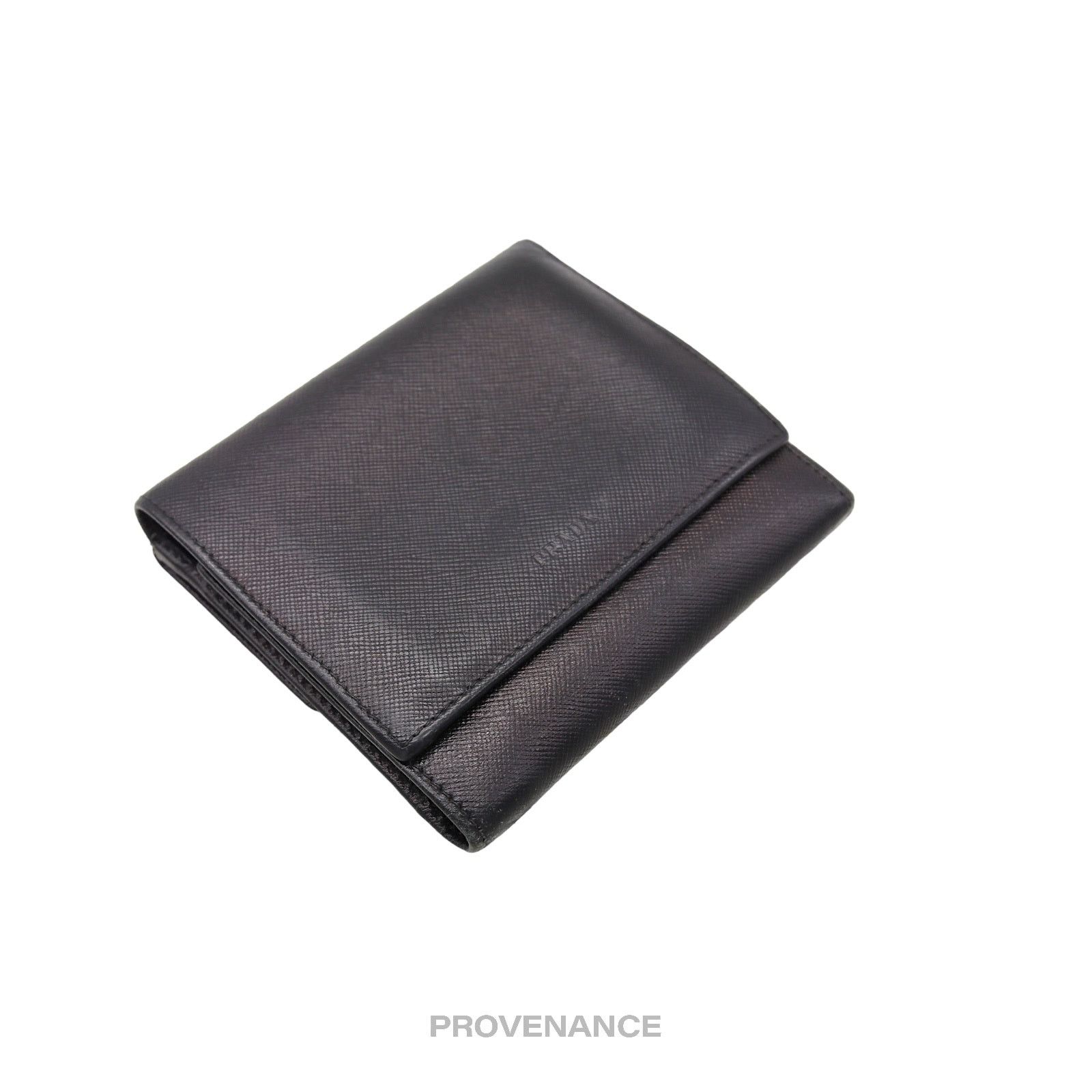 Prada 🔴 Prada Trifold Wallet - Black Saffiano Leather Size ONE SIZE - 4 Thumbnail