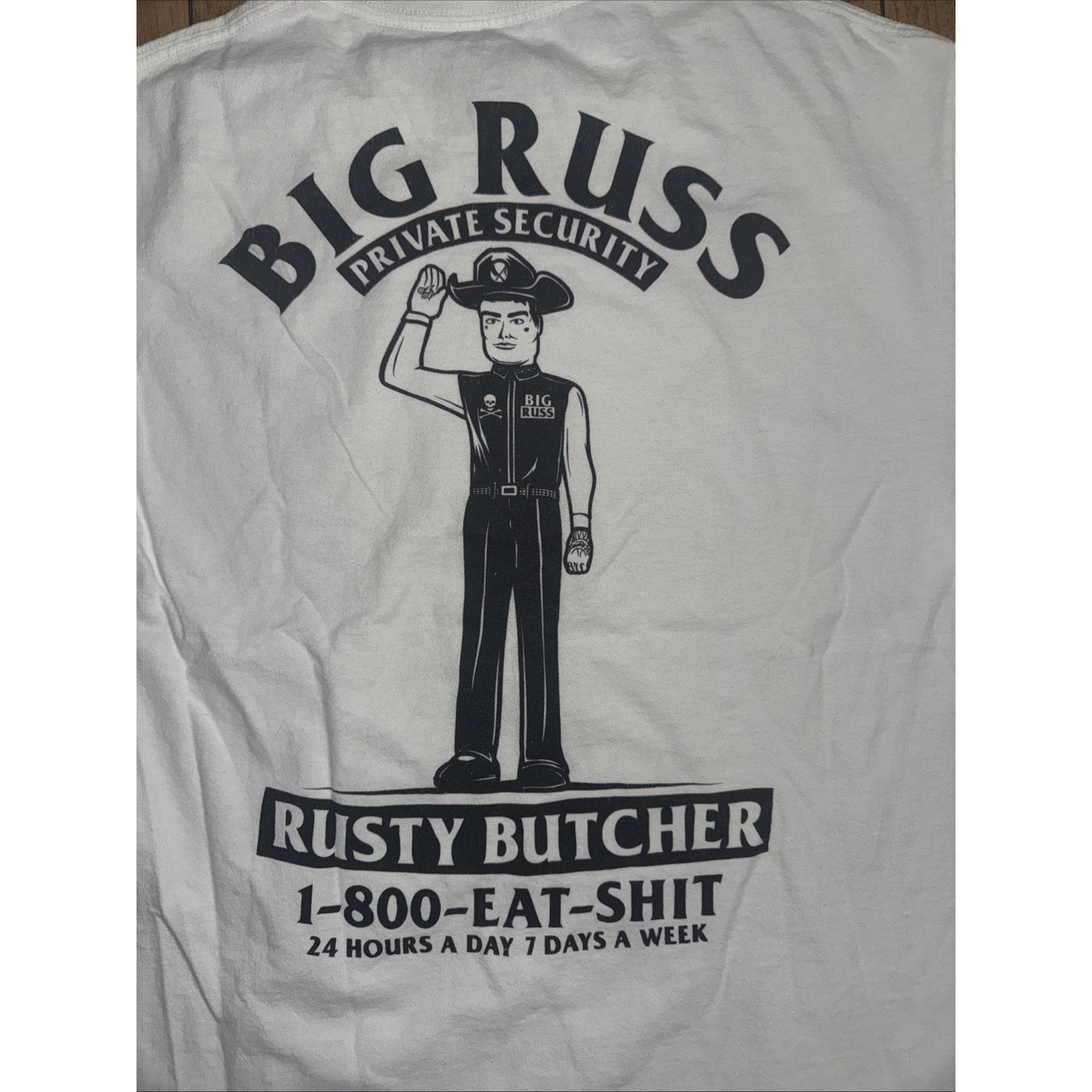 Rusty Rusty Butcher Big Russ Private Security T-Shirt L 20x28 Size US L / EU 52-54 / 3 - 2 Thumbnail