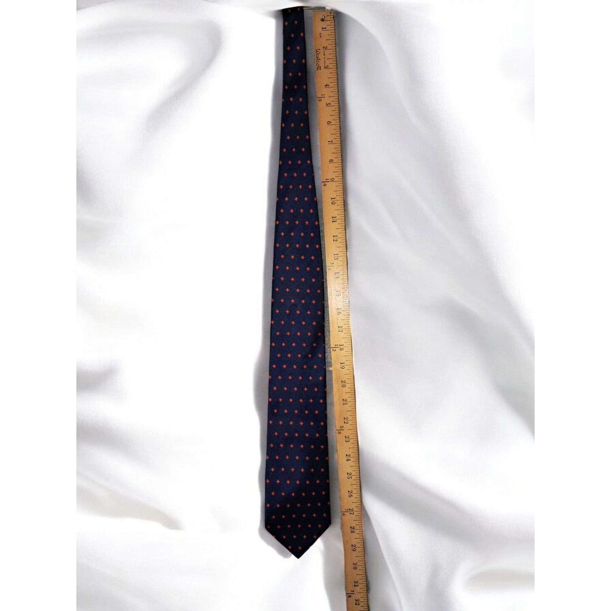 Other Guilio Randi 100% Silk Navy Blue with Red Diamond Pattern Ma Size ONE SIZE - 8 Thumbnail