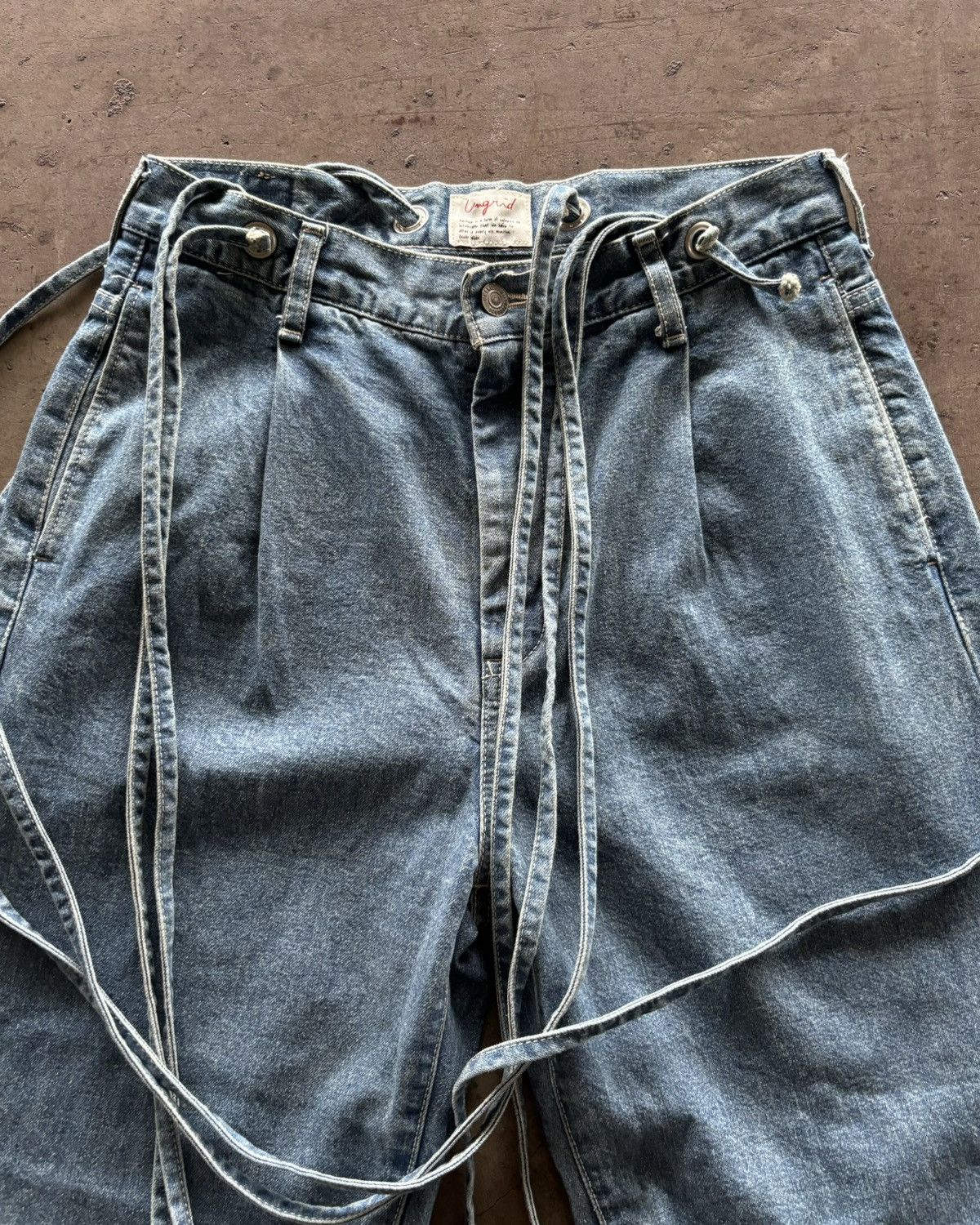 Beauty Beast × Japanese Brand 2000s Ungrid Multi Rope Blue Denim Baggy Jeans Size US 28 / EU 44 - 3 Thumbnail