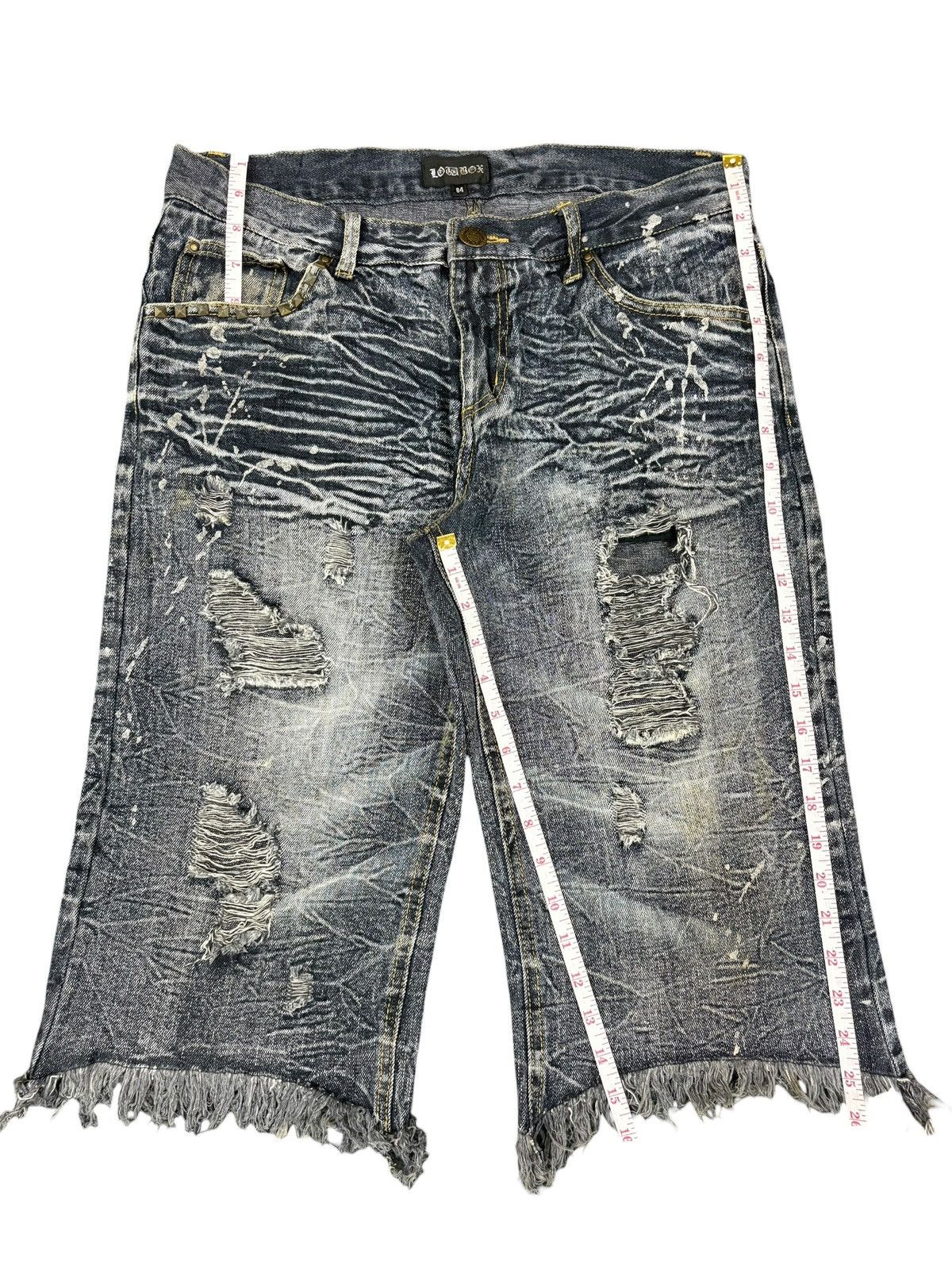 LOWBOX Vintage Japanese Lowbox Painted Distress Jeans Shorts Jorts Size US 32 / EU 48 - 11 Thumbnail