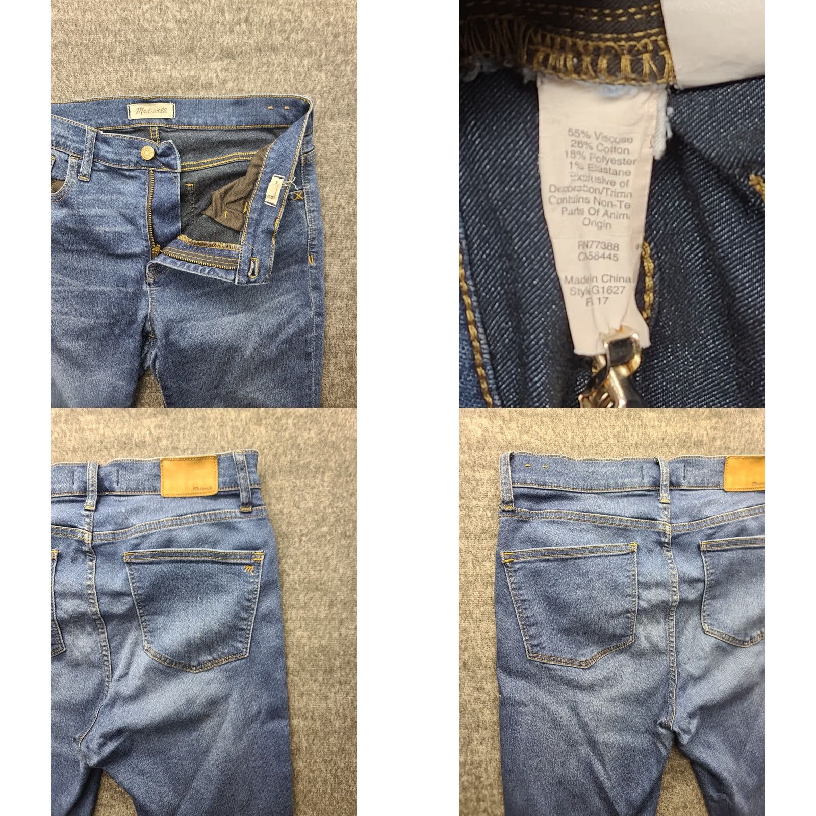 Madewell Madewell Roadtripper Jeans Womens 29x30 Regular High Rise Stretch Denim Blue 5-Pocket Bohemian City Preppy Modern Slim/Regular Fit Jeans Size 29" - 8 Thumbnail