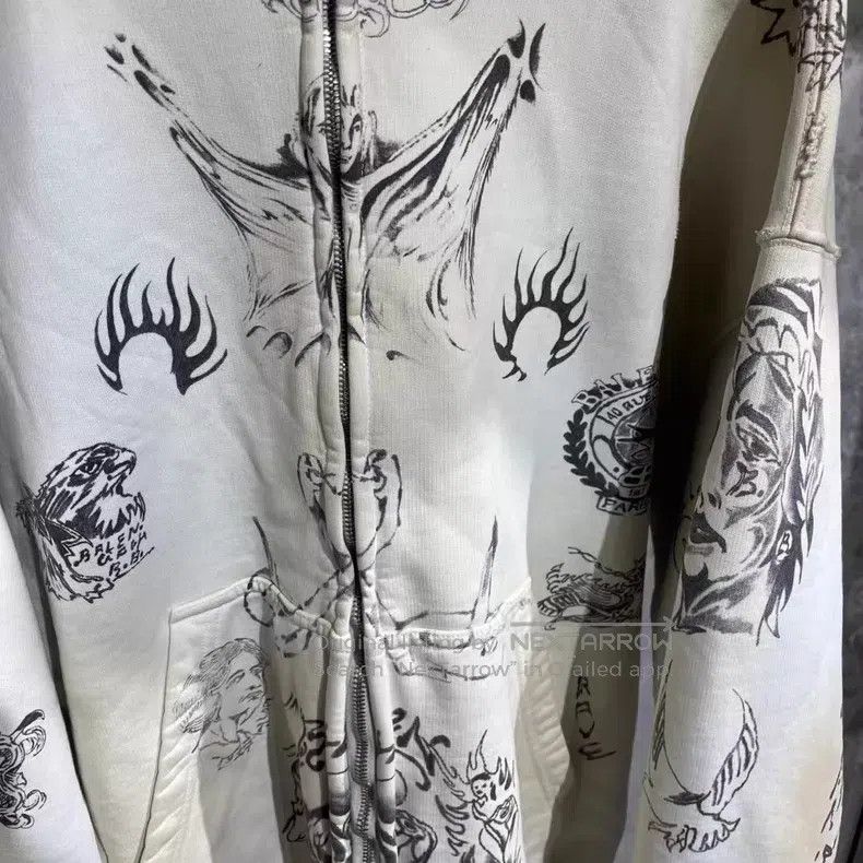 Balenciaga Balenciaga Distressed Doodle Patterned Jacket Size US S / EU 44-46 / 1 - 3 Thumbnail
