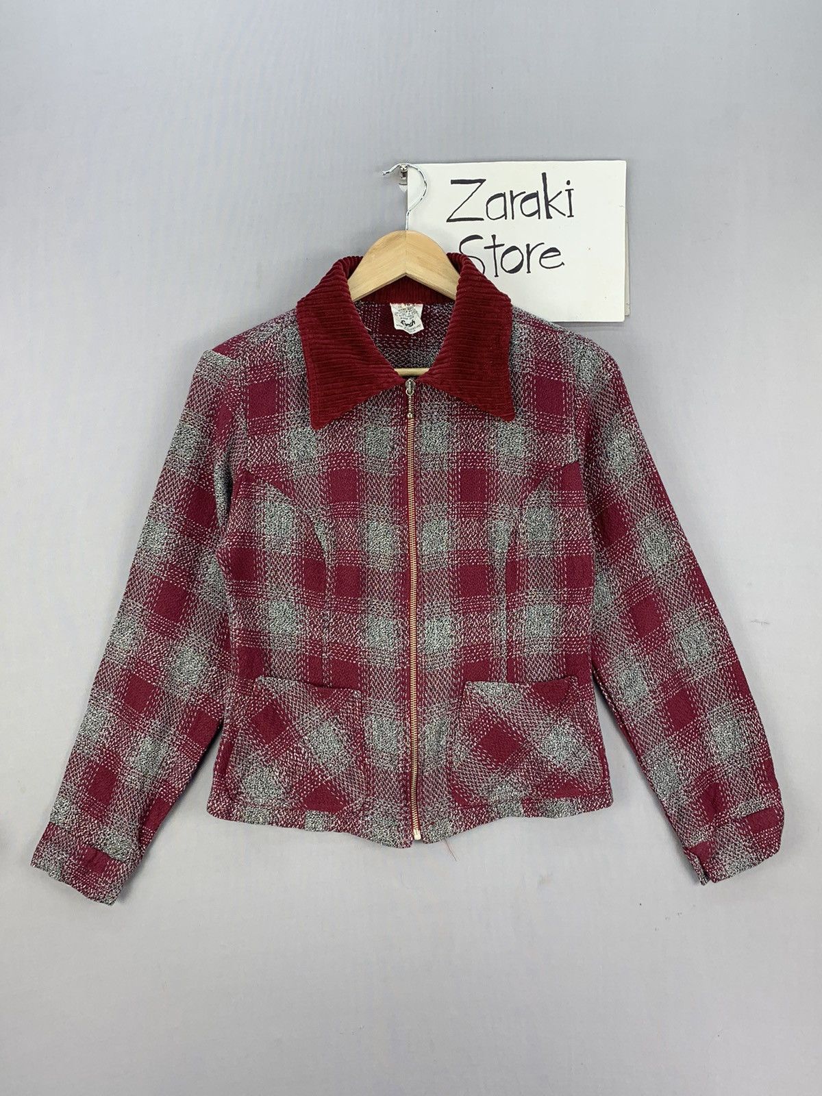 Aran Isles Knitwear Vintage Finch Australia Corduroy Collar Zipper Jacket Size XXS / US 00 / IT 34 - 1 Thumbnail