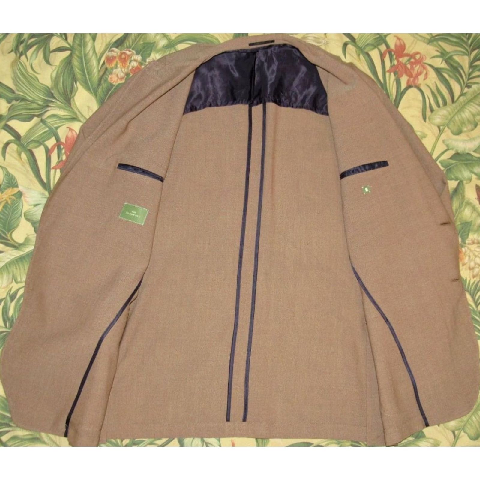 Sid Mashburn SID MASHBURN Ghost Rider Blazer Tan Hopsack Wool Blazer Sport Coat Jacket US 50R Mens Blazer Tan Wool 50R US Ghost Rider Size 50R - 4 Thumbnail