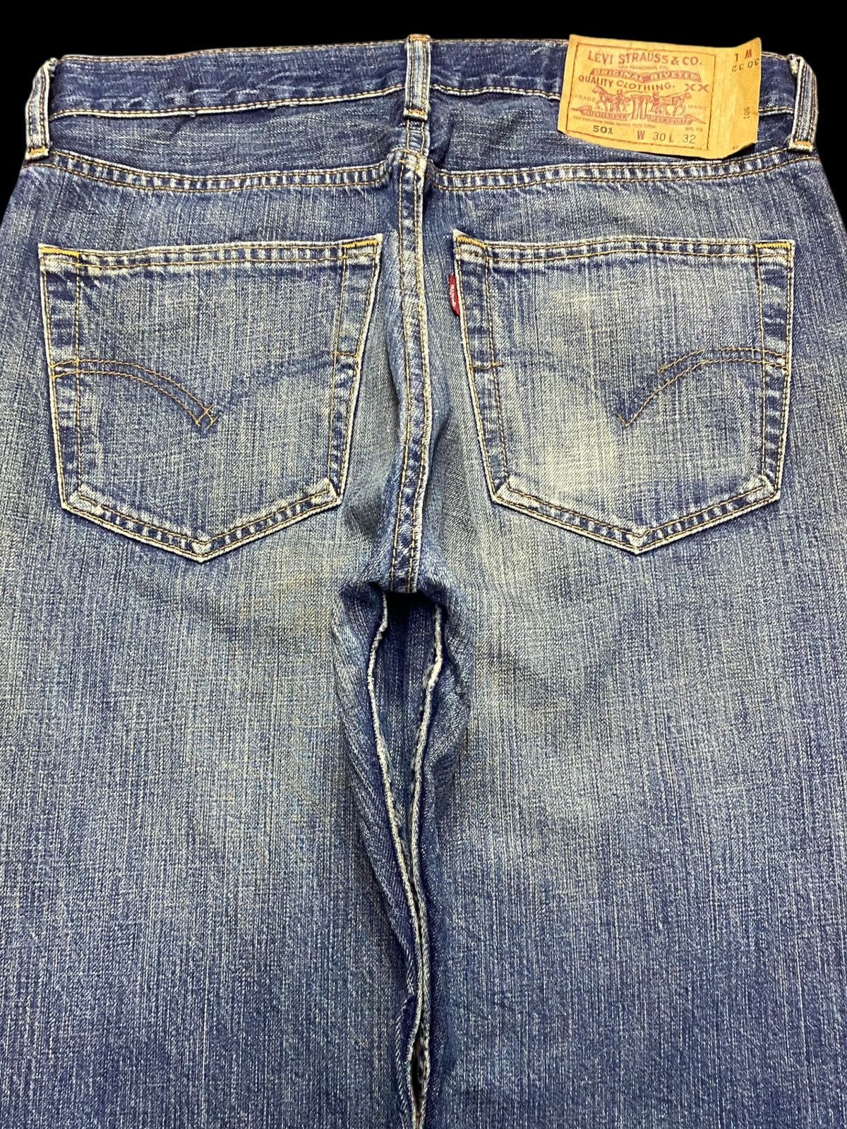 Levi's Vintage Clothing Vintage Y2K Levis 501 Blue Wash Distressed Loose Jeans Size US 30 / EU 46 - 4 Thumbnail