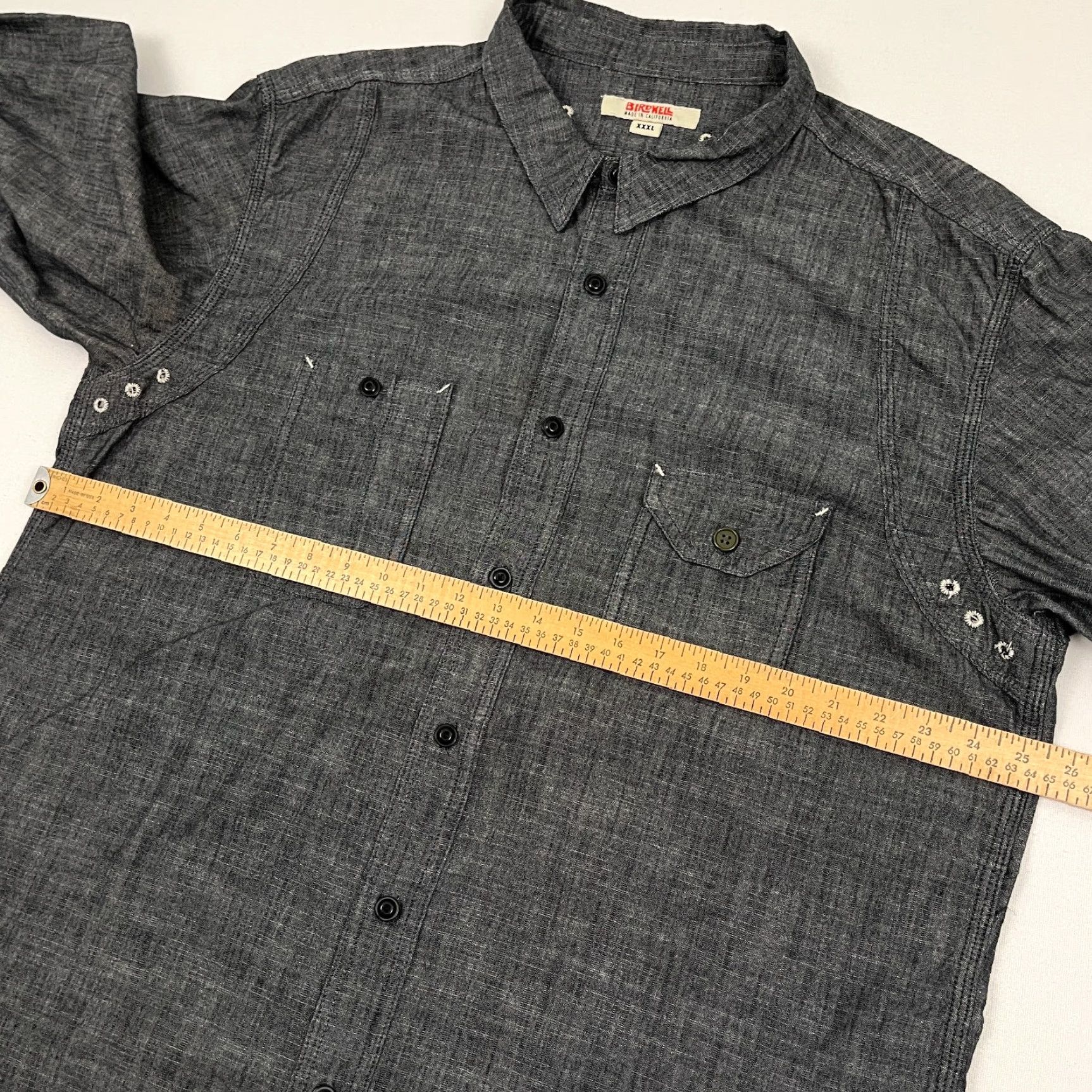 Vintage VINTAGE Birdwell Beach Brithces Shirt Mens 3XL Gray Chambray Button-Up Size US XXL / EU 58 / 5 - 6 Thumbnail