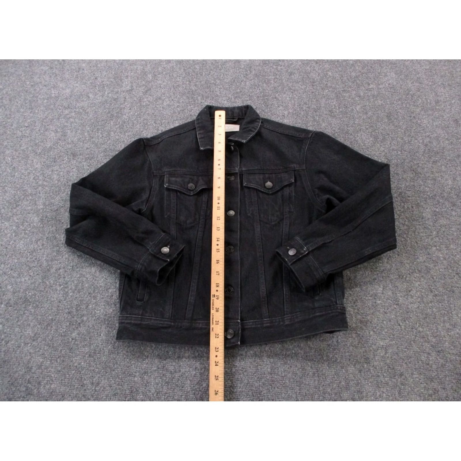 Everlane Everlane Jacket Womens M Black Denim Trucker Workwear Casual Pocket Logo Size 32" / US 10 / IT 46 - 3 Thumbnail