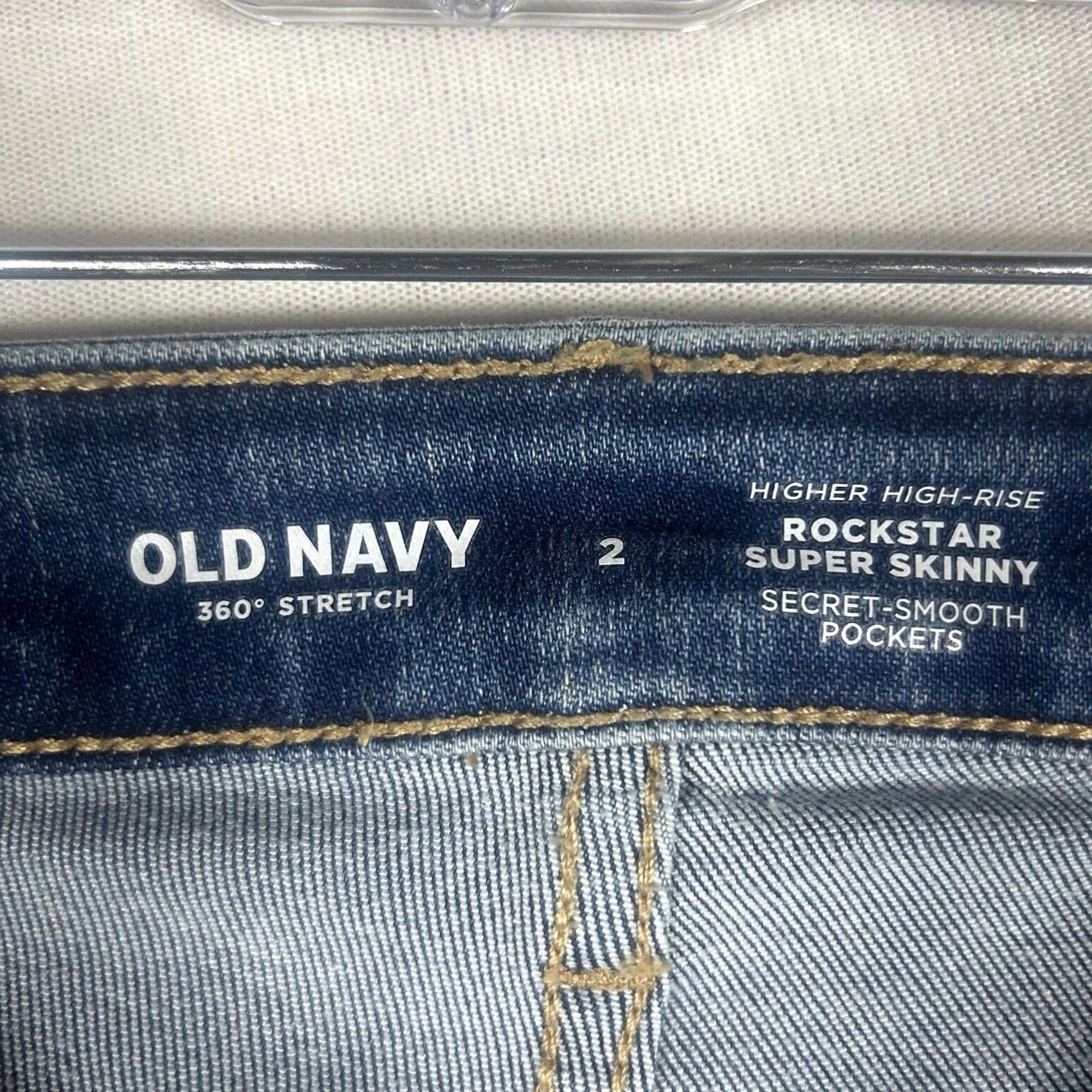 Old Navy VINTAGE? Old Navy Higher High-Rise Rockstar Super Skinny Jeans Size 2 Womens 360 Stretch Size 26" / US 2 / IT 38 - 3 Thumbnail