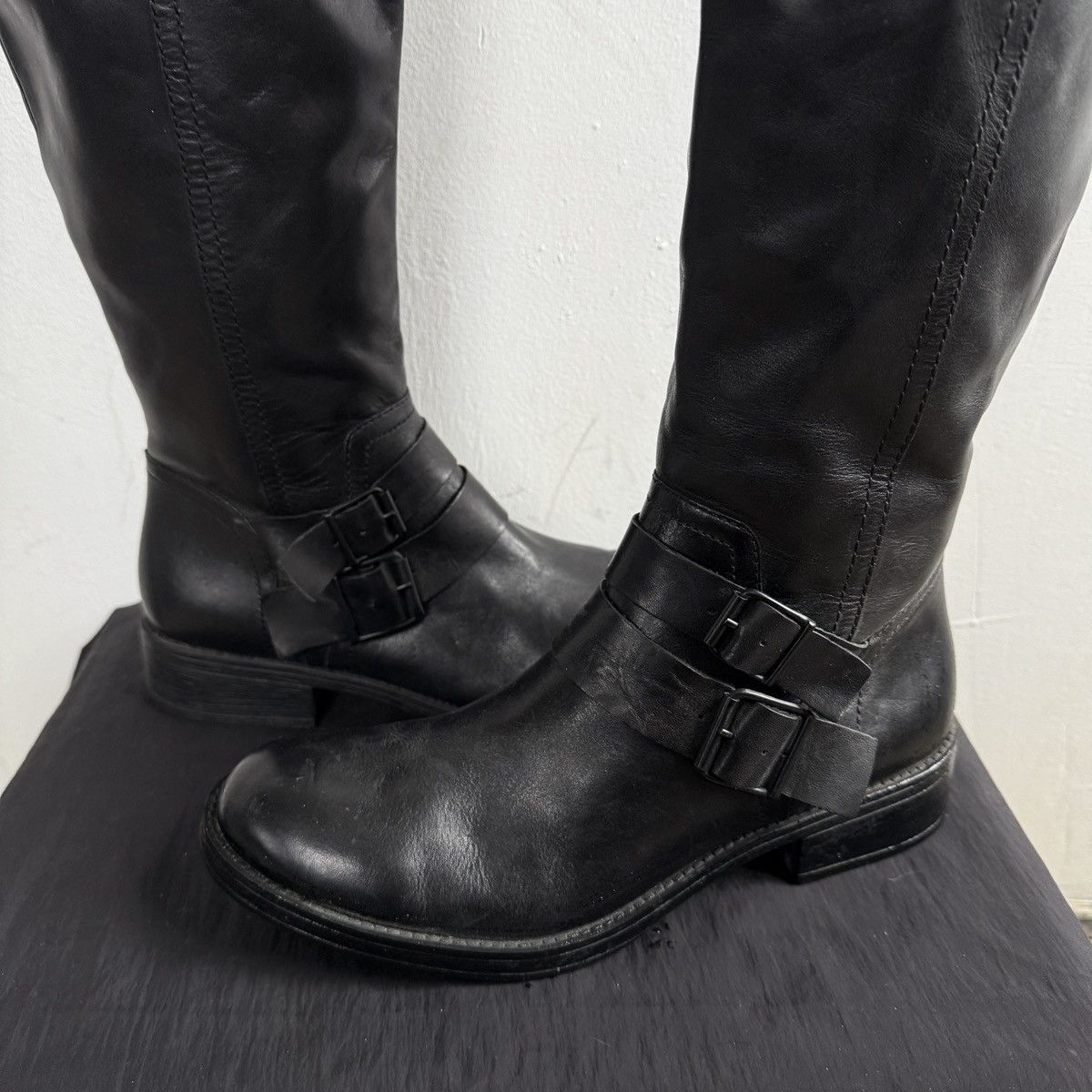 Esprit Vintage Esprit Leather Black Knee High Boots Size US 8.5 / IT 38.5 - 6 Thumbnail