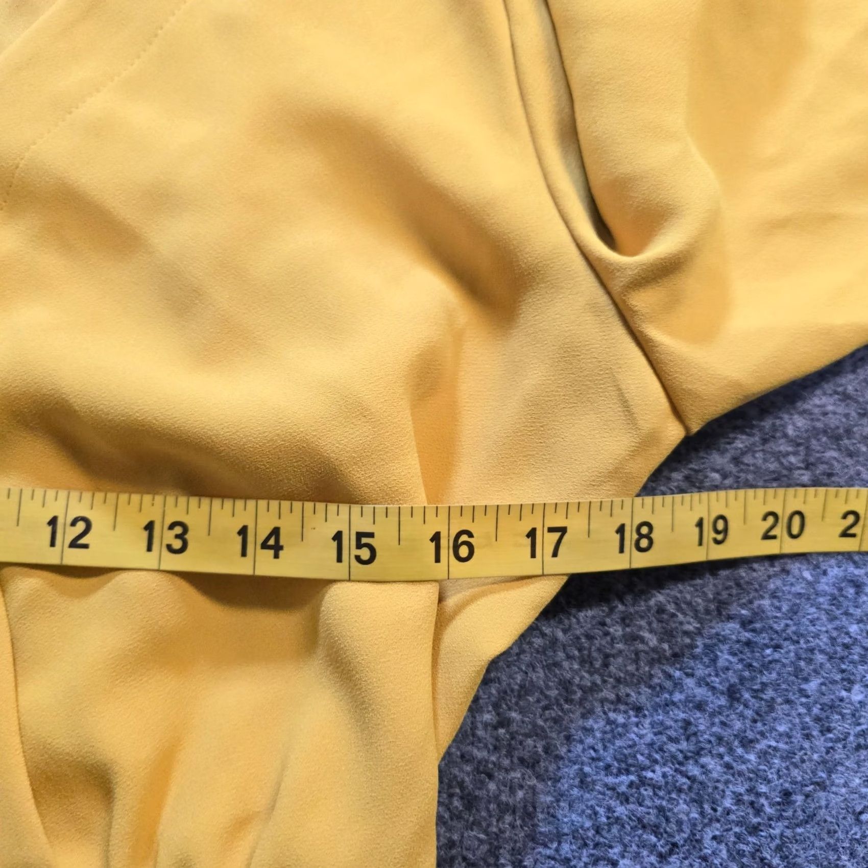J.Crew J.CREW Blouse Shirt Womens 12 Yellow Faux Wrap Deep V Long Sleeve Belted Fitted Shirt Size XL / US 12-14 / IT 48-50 - 5 Thumbnail