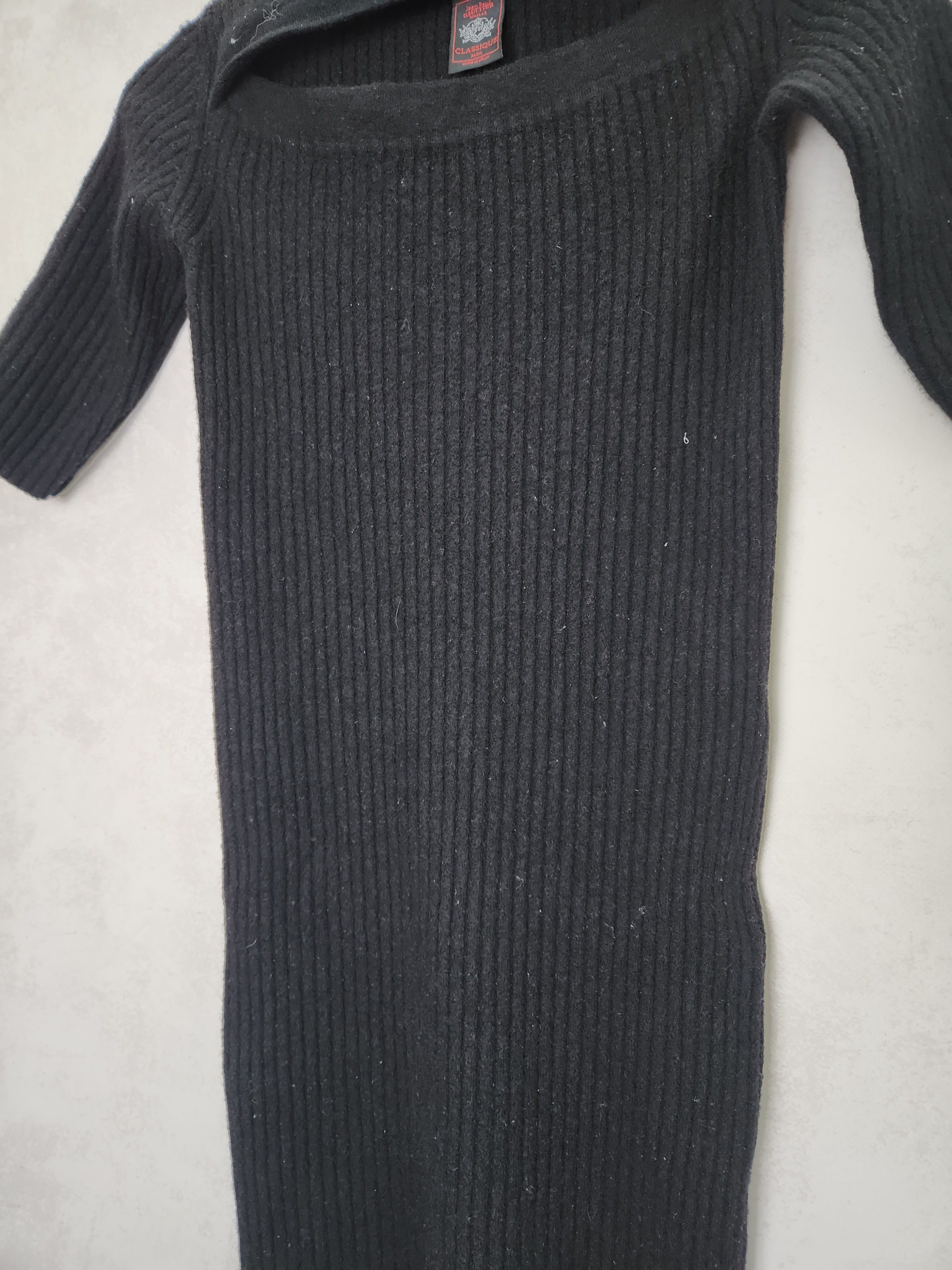 Jean Paul Gaultier Jean Paul Gaultier maille classique black A-line wool dress Size S / US 4 / IT 40 - 4 Thumbnail