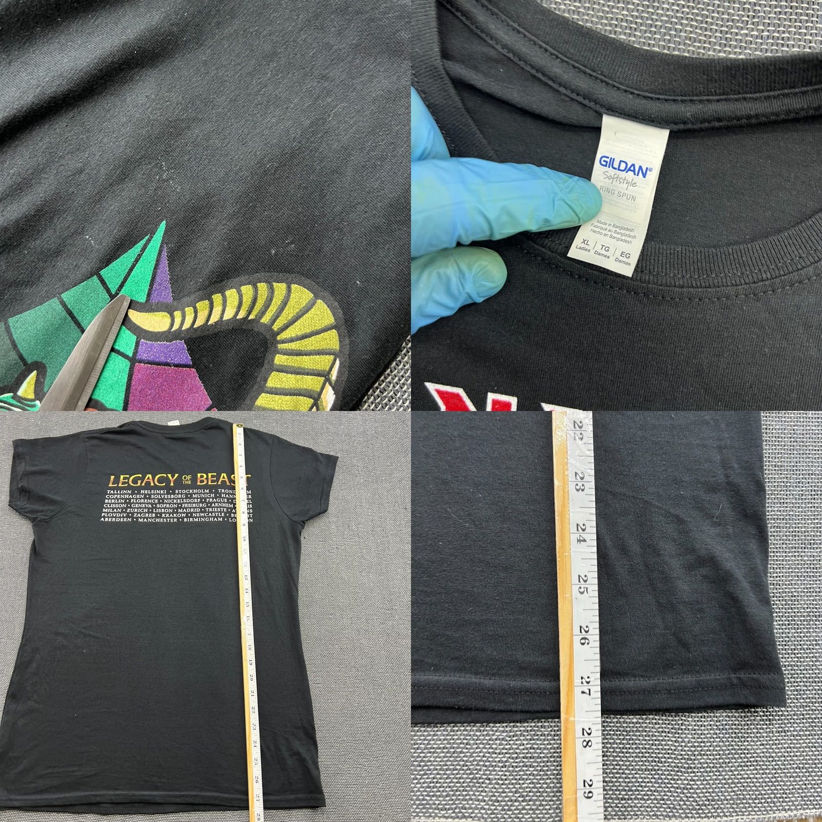 Gildan IRON MAIDEN Legacy of The Beast 2018 Tour Shirt WOMENS XL Tee Band Gildan Shirt Womens XL Black Cotton Short Sleeve Round Neck Moisture Wicking Size XL / US 12-14 / IT 48-50 - 8 Thumbnail