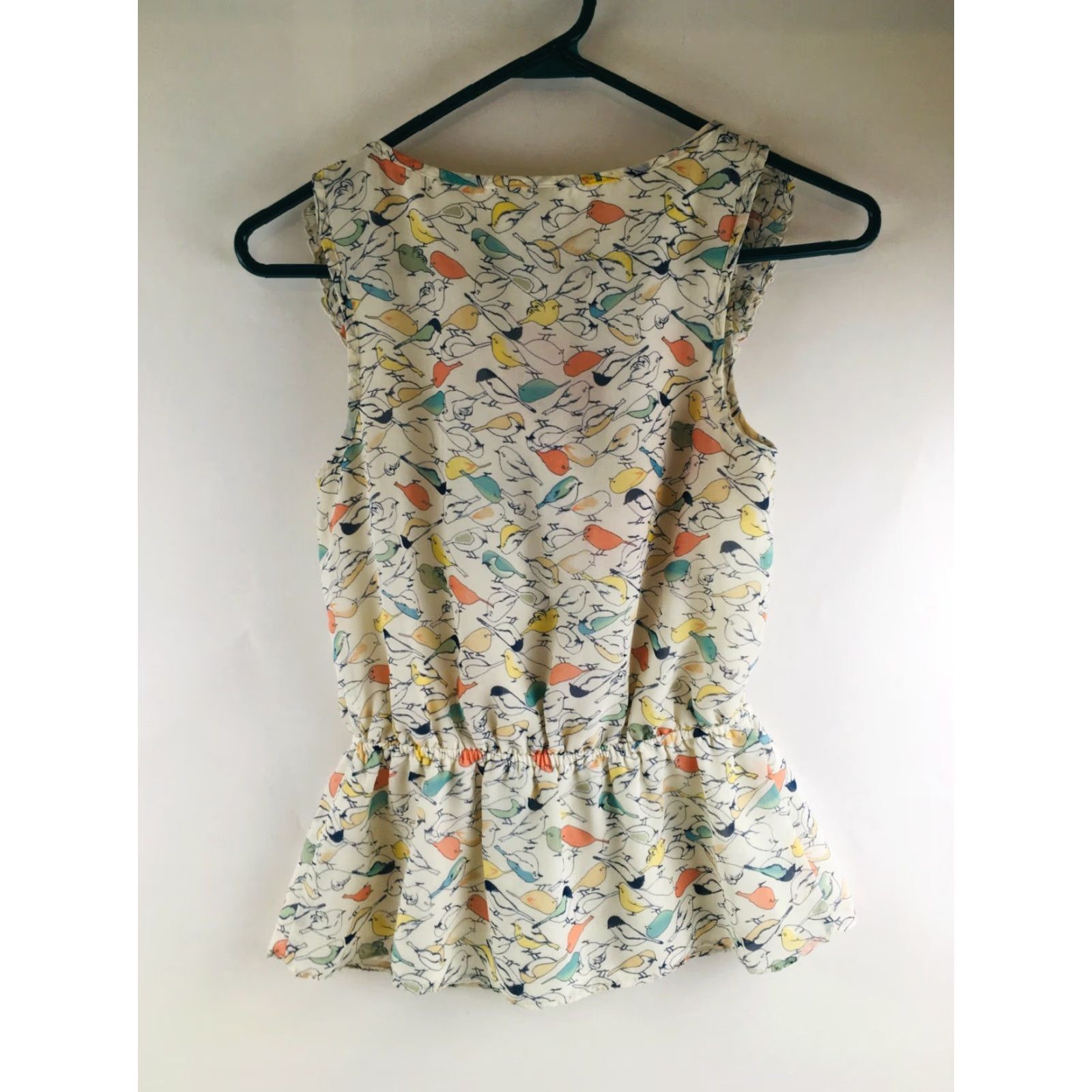 Vintage Lauren Conrad Shirt Women's XS Peplum Top Blouse Bird Print Sleeveless LC Lauren Conrad Bird Print Peplum Top Blouse Sleeveless XS Women Size XS / US 0-2 / IT 36-38 - 2 Thumbnail