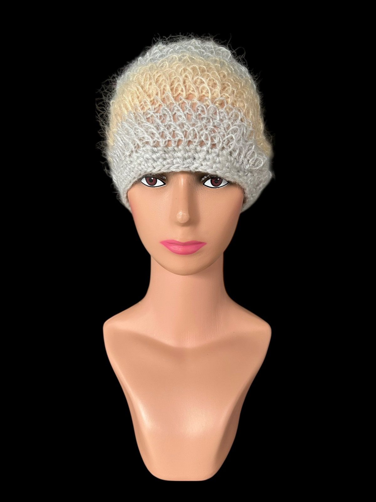 Kapital Crochet Knitted Hairy Mohair Fur Beanie Hats Size ONE SIZE - 4 Thumbnail