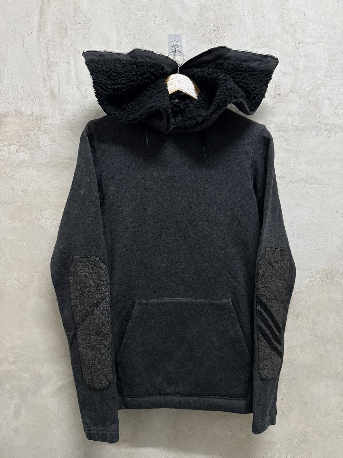Yohji Yamamoto Archival Y-3 X Adidas Black Thrashed Hoodie Size US XS / EU 42 / 0 - 1 Thumbnail