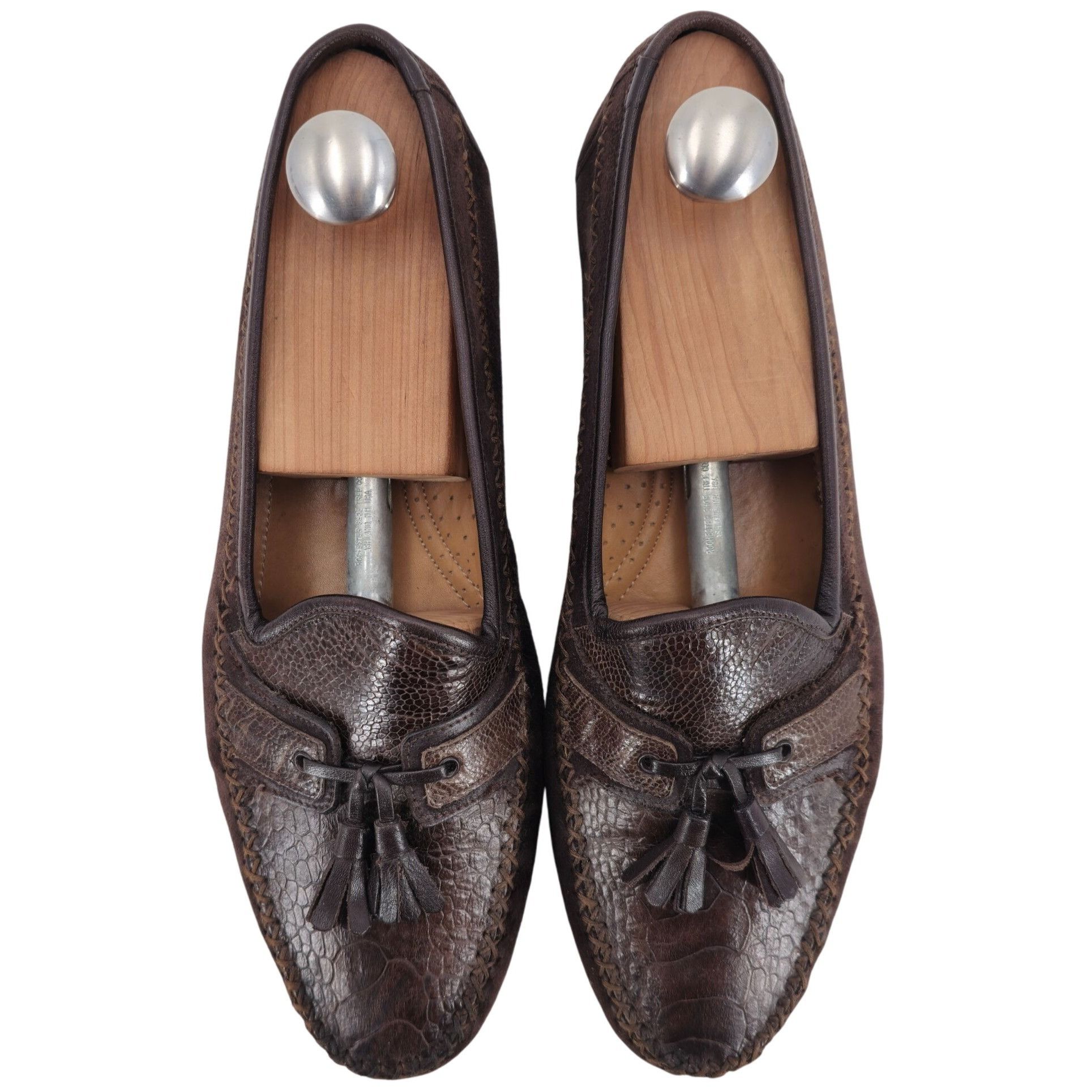 Mezlan Vintage Mezlan Exotic Ostrich Suede Dress Shoes Men's 8.5M Size US 8.5 / EU 41-42 - 11 Thumbnail