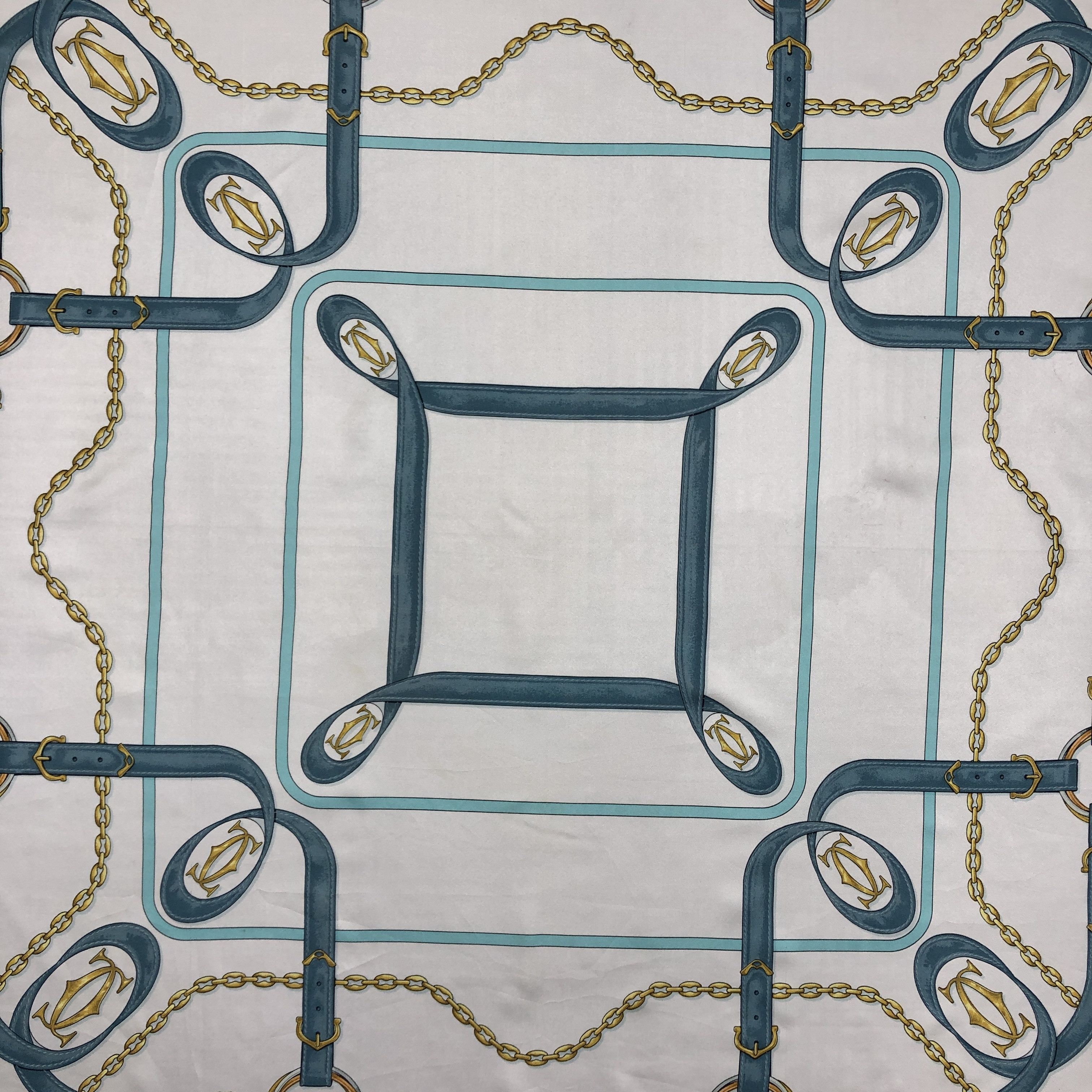 Cartier × Vintage Vintage Cartier SILK Scarf Twill Stole Wraps Scarves Size ONE SIZE - 7 Thumbnail