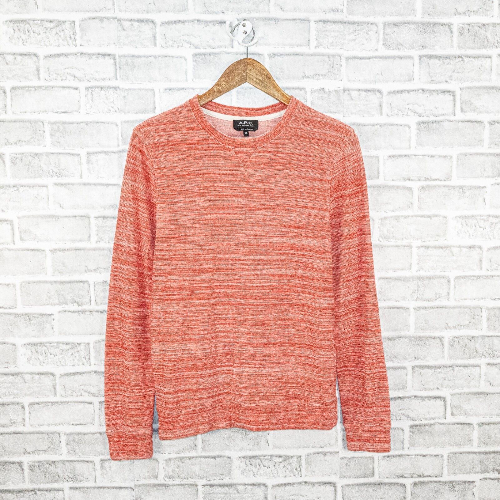A.P.C. A.P.C. Textured Cotton Crew Neck Pullover Sweater in Coral Size US XS / EU 42 / 0 - 1 Thumbnail