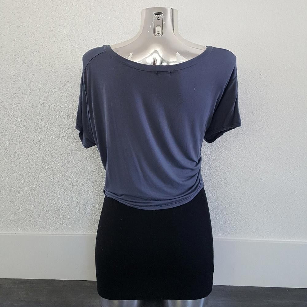 Designer Blue Grey Melville Cropped Short Sleeve Size ONE SIZE - 2 Thumbnail