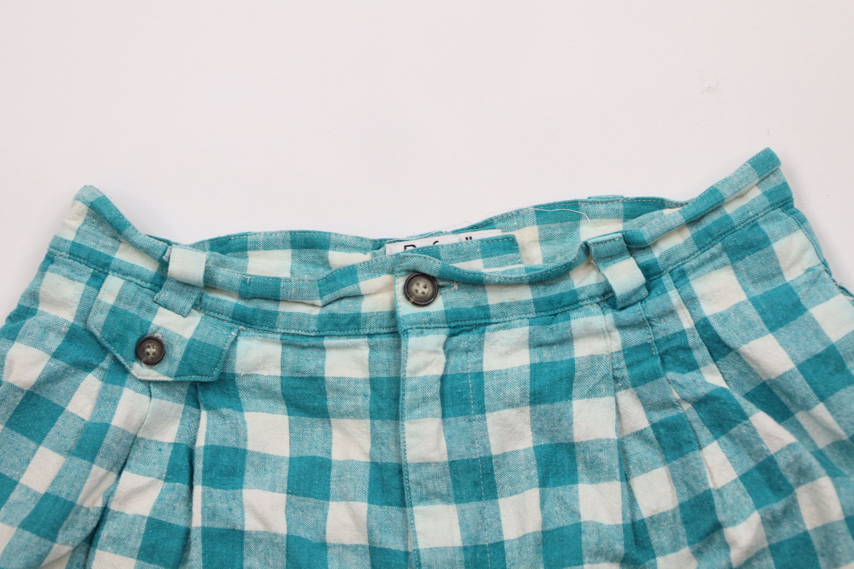 Vintage Vintage 90s Streetwear Pleated Cuffed Bermuda Shorts Plaid Size 32" / US 10 / IT 46 - 2 Thumbnail