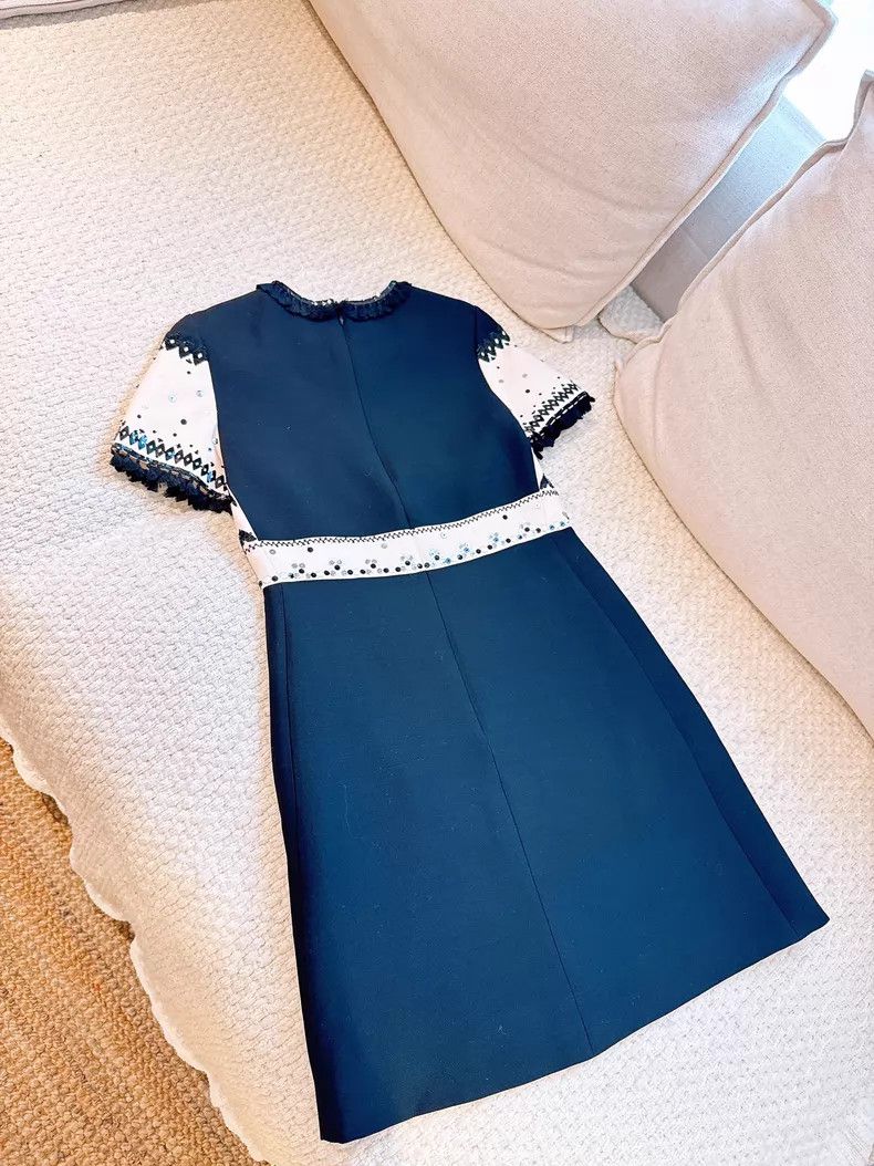 Valentino Valentino Heavy sequins + beaded embroidered logo black a Size S / US 4 / IT 40 - 6 Thumbnail