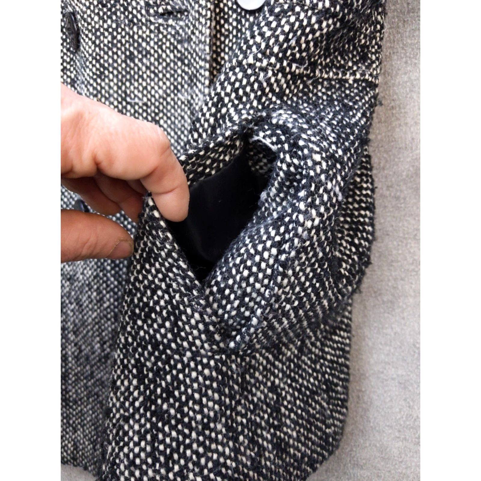 Vintage VINTAGE St. John's Bay Coat Mens XLT Gray Wool Blend Hooded Pea Jacket Tweed Lined Size US XL / EU 56 / 4 - 5 Thumbnail