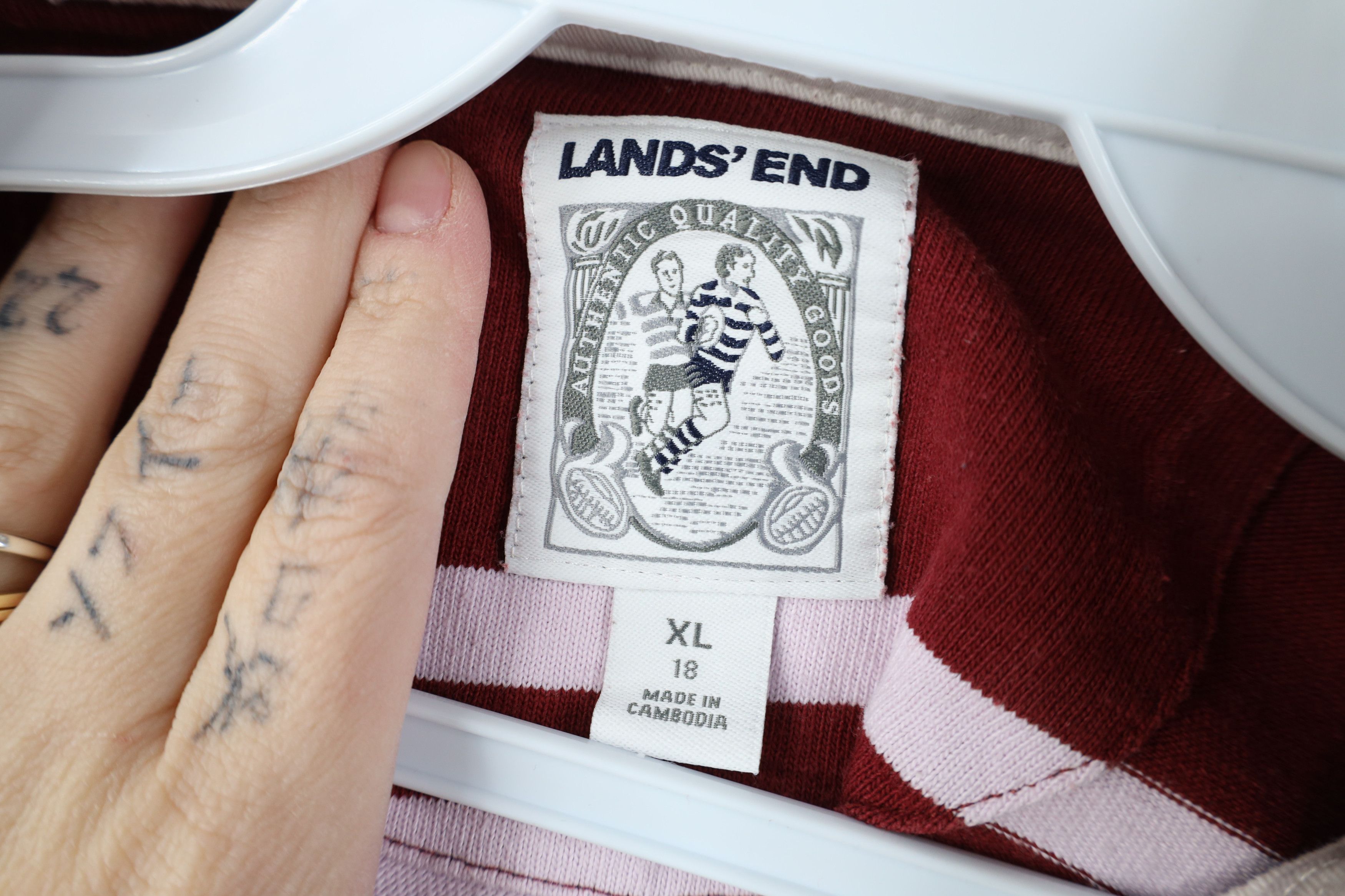 Lands' End Vintage 90s Lands End Heavy Long Sleeve Rugby Polo Shirt Size XL / US 12-14 / IT 48-50 - 10 Thumbnail