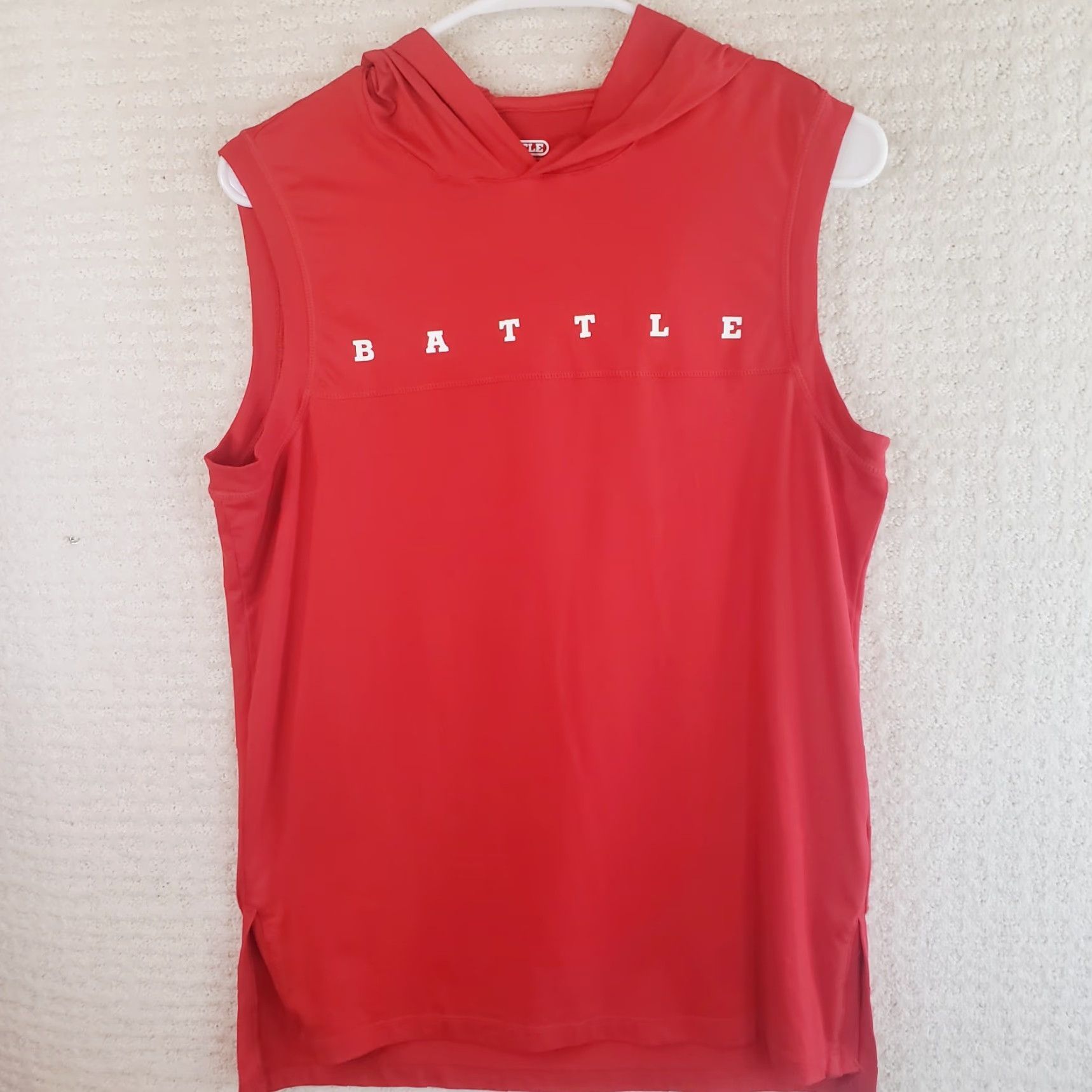 Vintage BATTLE SPORTS 7v7 Football Sleeveless Hoodie Shirt Mens Red S Size US S / EU 44-46 / 1 - 2 Thumbnail