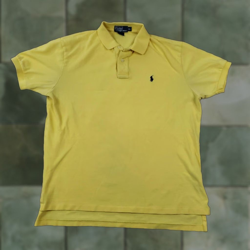 Polo Ralph Lauren Polo Ralph Lauren Shirt Mens XL Yellow Short Sleeve Pique Cotton Size US XL / EU 56 / 4 - 1 Thumbnail