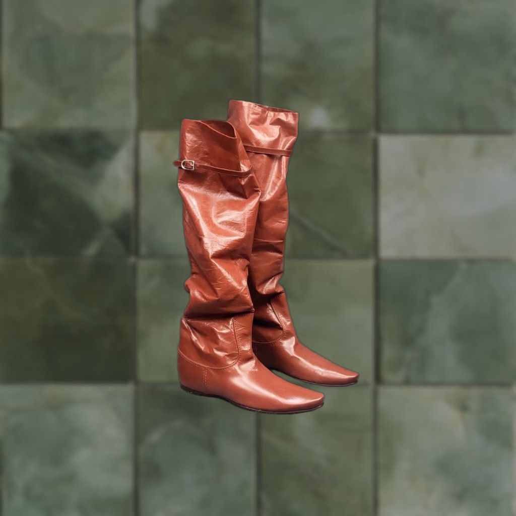 Bottega Veneta VINTAGE? Wait no. Rare Bottega Veneta High Riding Brown leather Boots Size US 6 / IT 36 - 1 Thumbnail